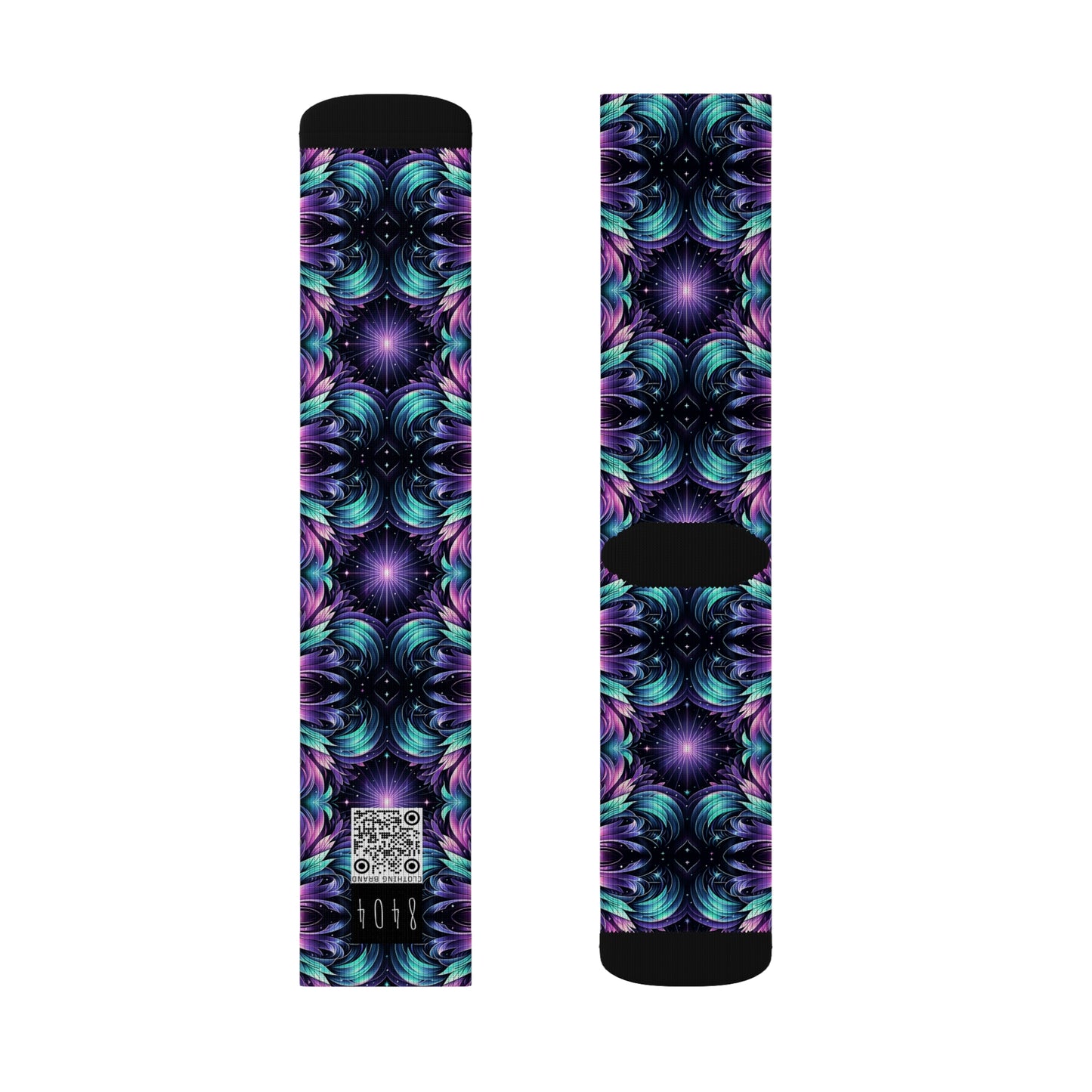 Iridescent Dream Futuristic Tech Sublimation Socks - 8404 Design-60