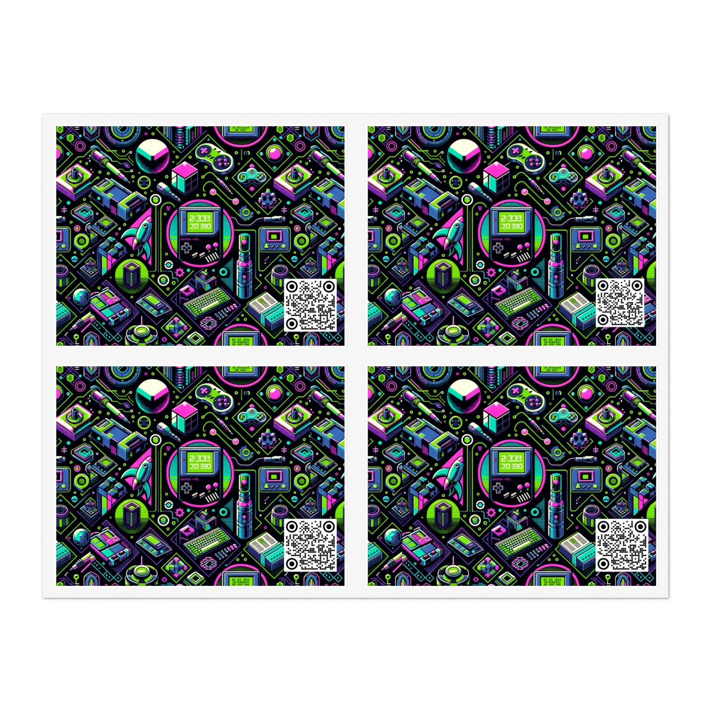 Retro Tech Graphics Tech-Inspired Nostalgia Sticker Sheets - 8404 Design-48
