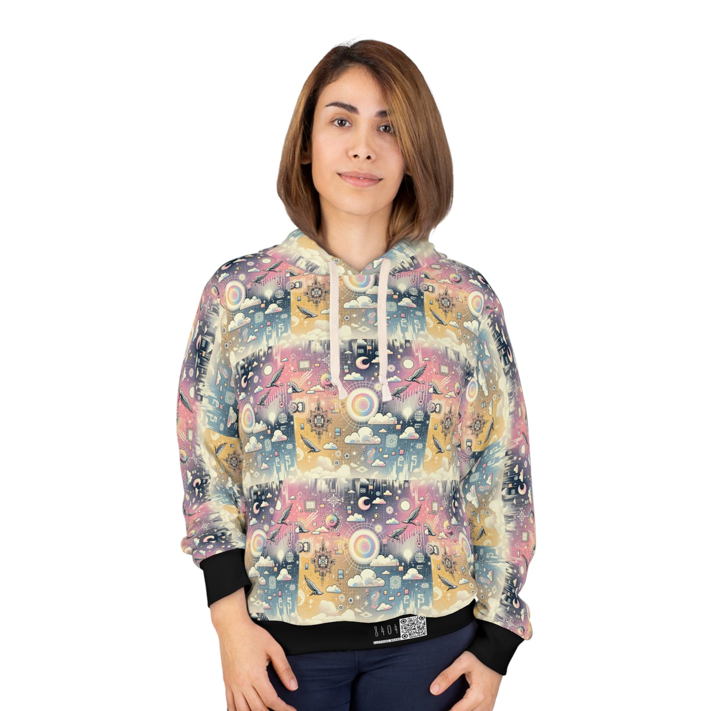 Digital Dreamland Whimsical and Nostalgic Streetwear With a Digital Twist Pullover Hoodie - 8404 Design-69