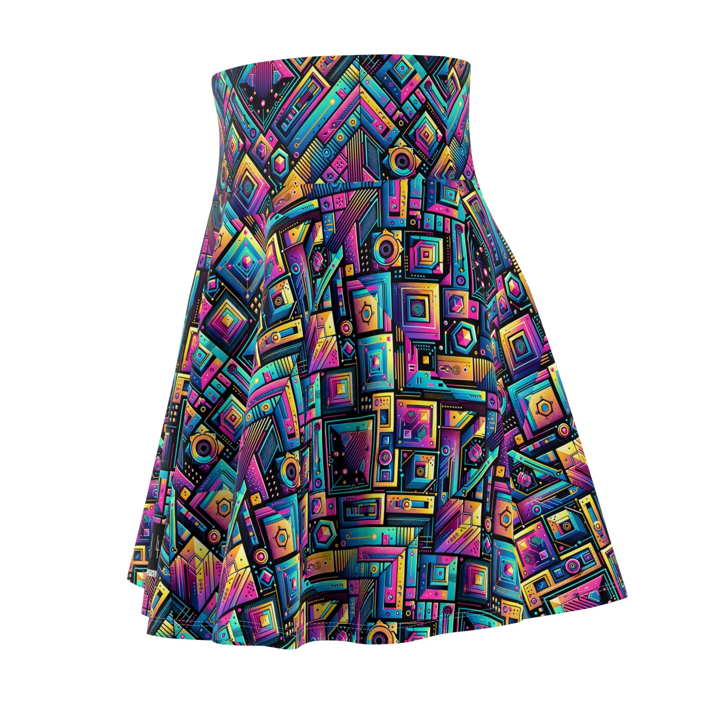 Tech-Inspired Graphics Cyberpunk Cool Women's Skater Skirt - 8404 Design-46