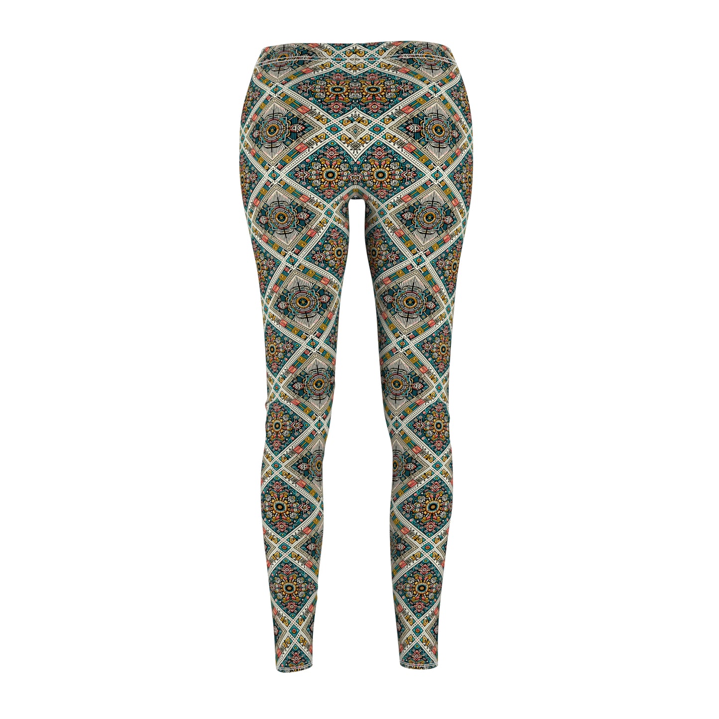 Cultural Fusion Tech Blend of Cultural Heritage With Tech-Inspired Elements Women's Cut & Sew Casual Leggings - 8404 Design-64