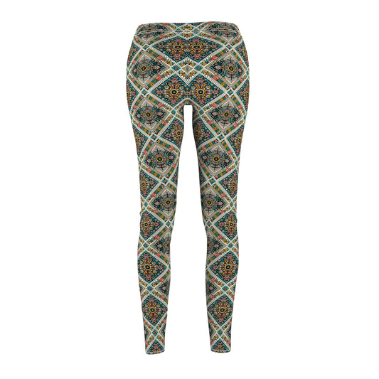 Cultural Fusion Tech Blend of Cultural Heritage With Tech-Inspired Elements Women's Cut & Sew Casual Leggings - 8404 Design-64