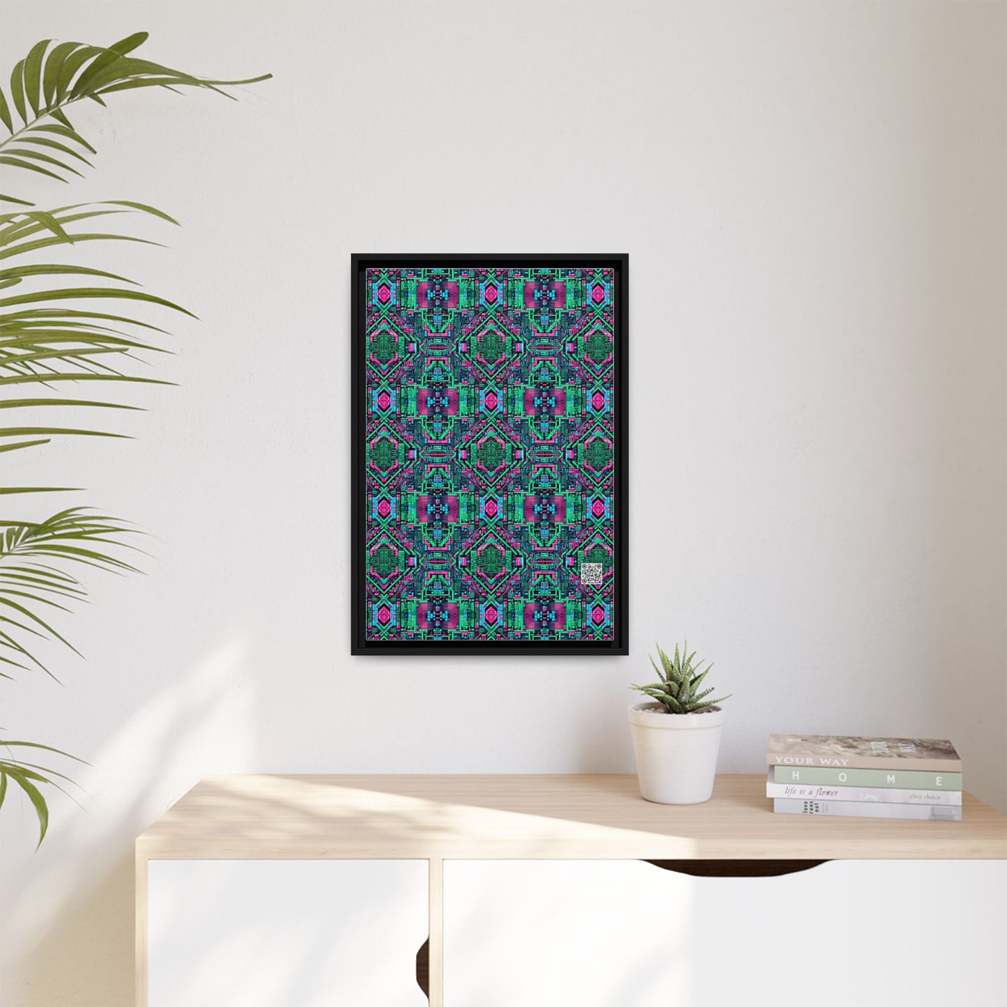 Digital Glitch Vibes Tech-Inspired Streetwear Matte Canvas, Framed (multi-Color) - 8404 Design-71 B