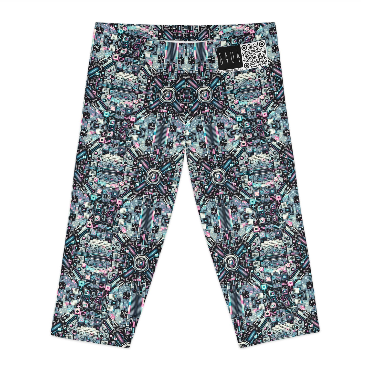Digital Renaissance Tech-Forward Maximalism Women's Capri Leggings - 8404 Design-44