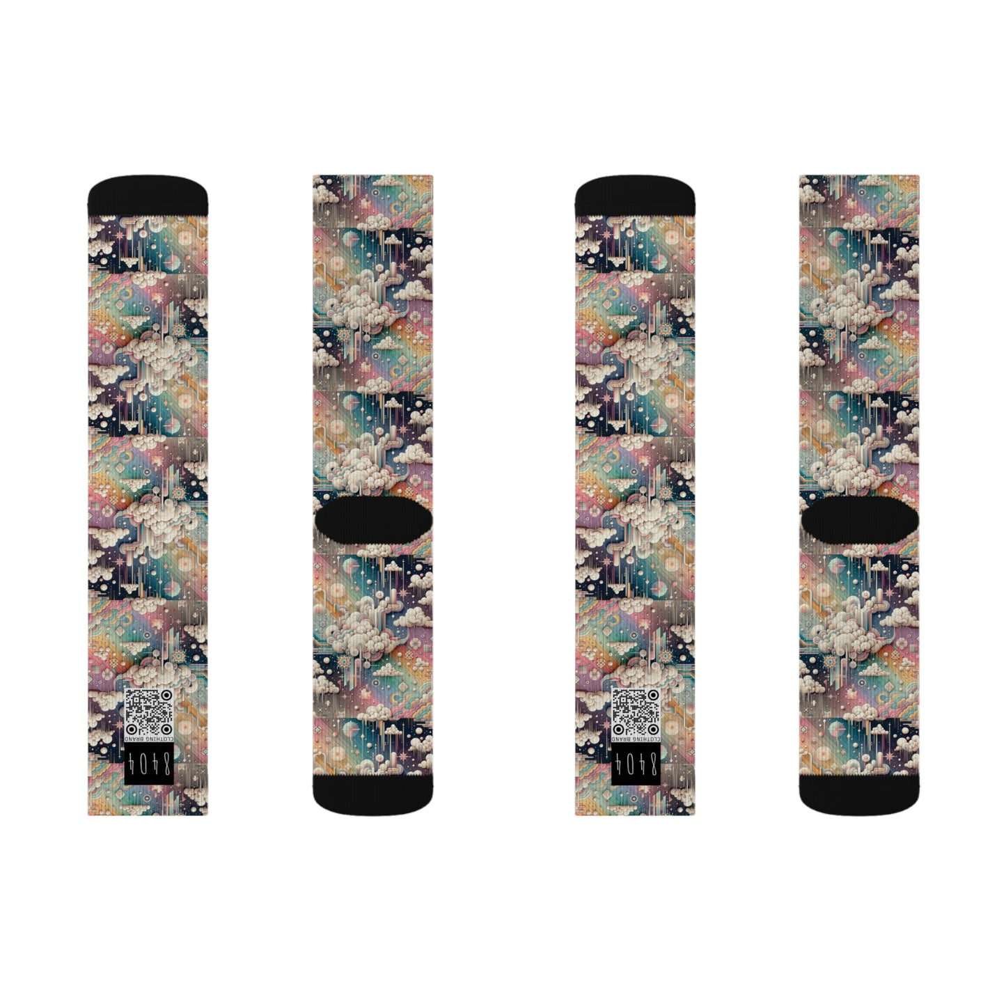 Digital Dreamland Whimsical and Nostalgic Streetwear With a Digital Twist Sublimation Socks - 8404 Design-52