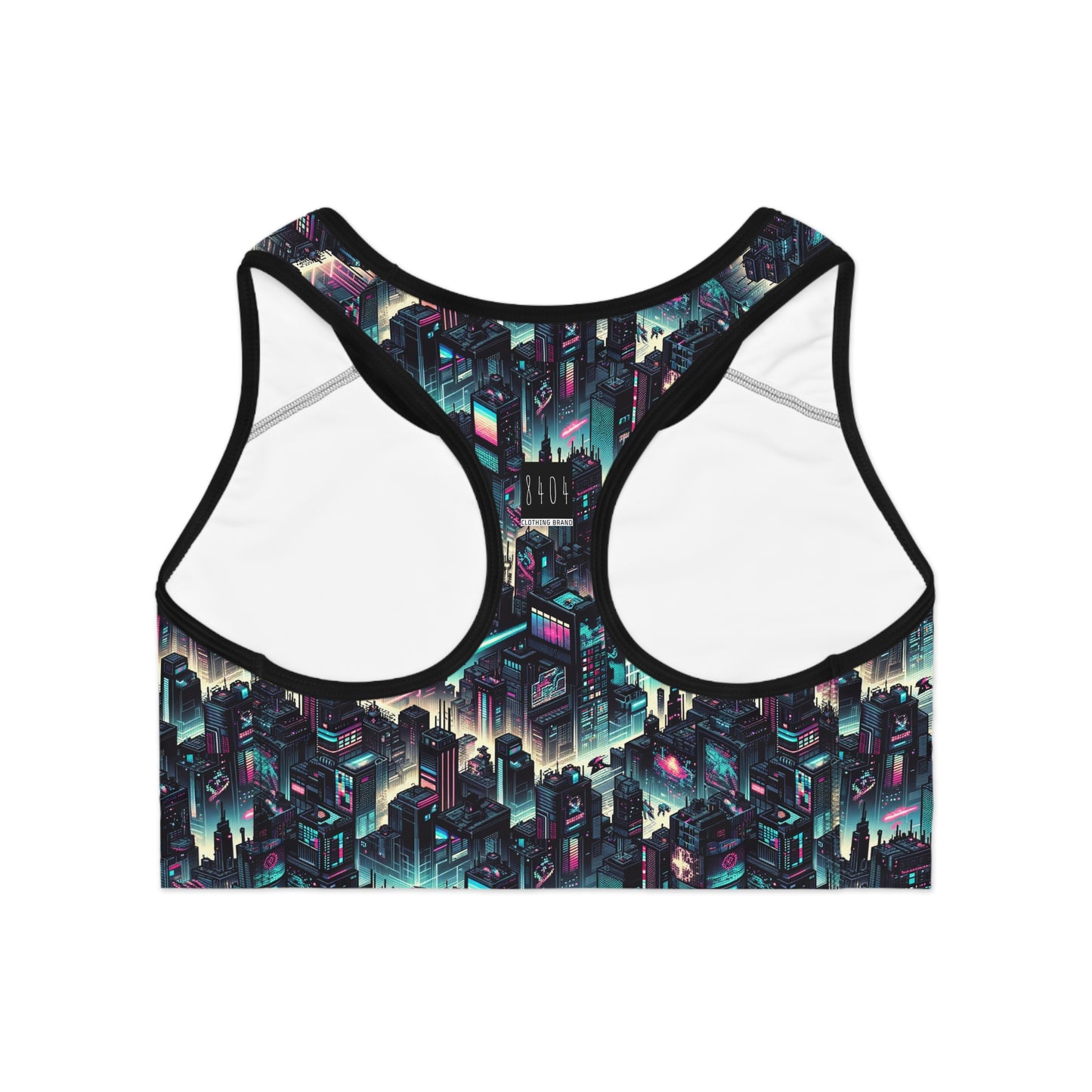 Digital Rebellion Tech-Inspired Streetwear Sports Bra - 8404 Design-51