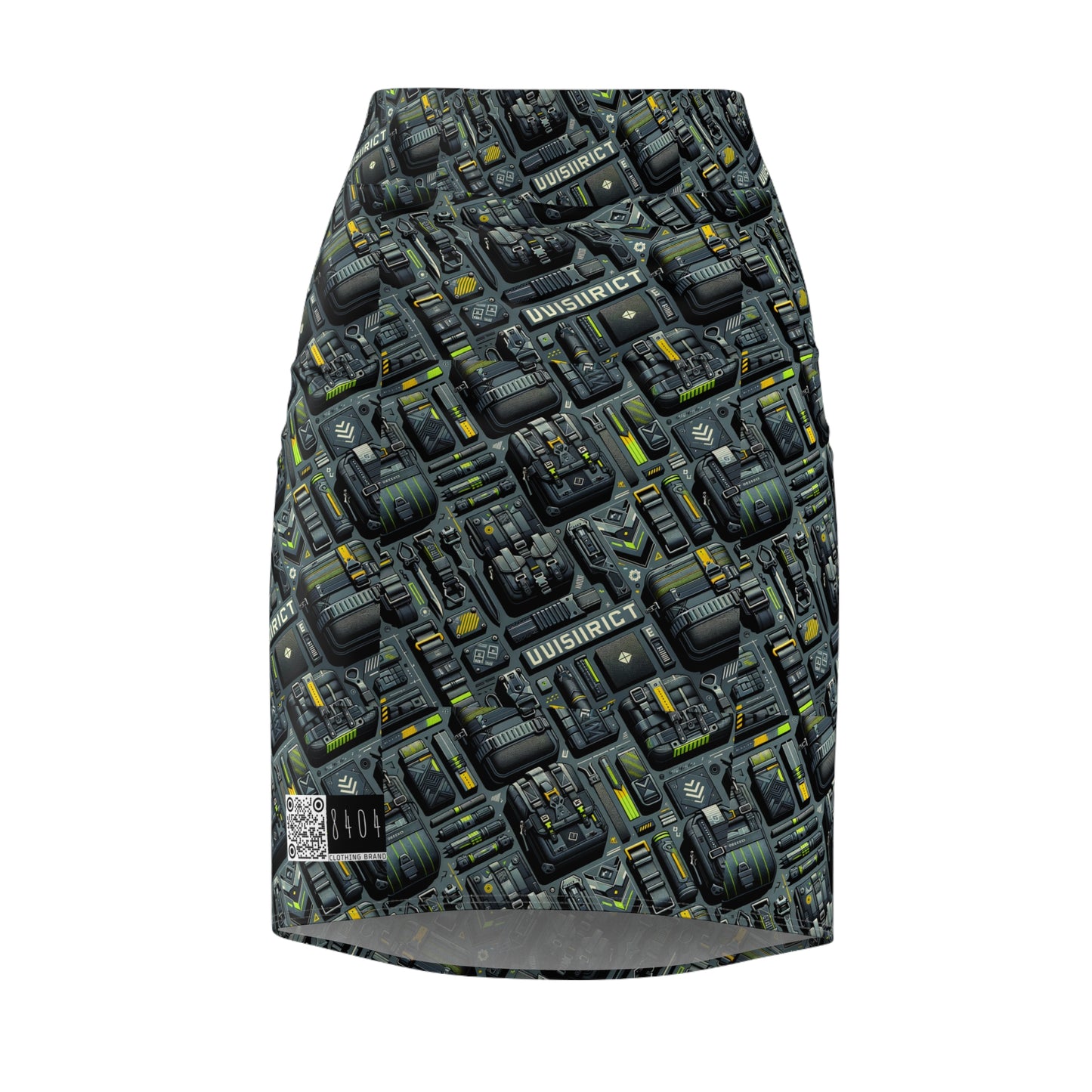 Tech Utility Streetwear Futuristic Tech-Forward Women's Pencil Skirt - 8404 Design-47