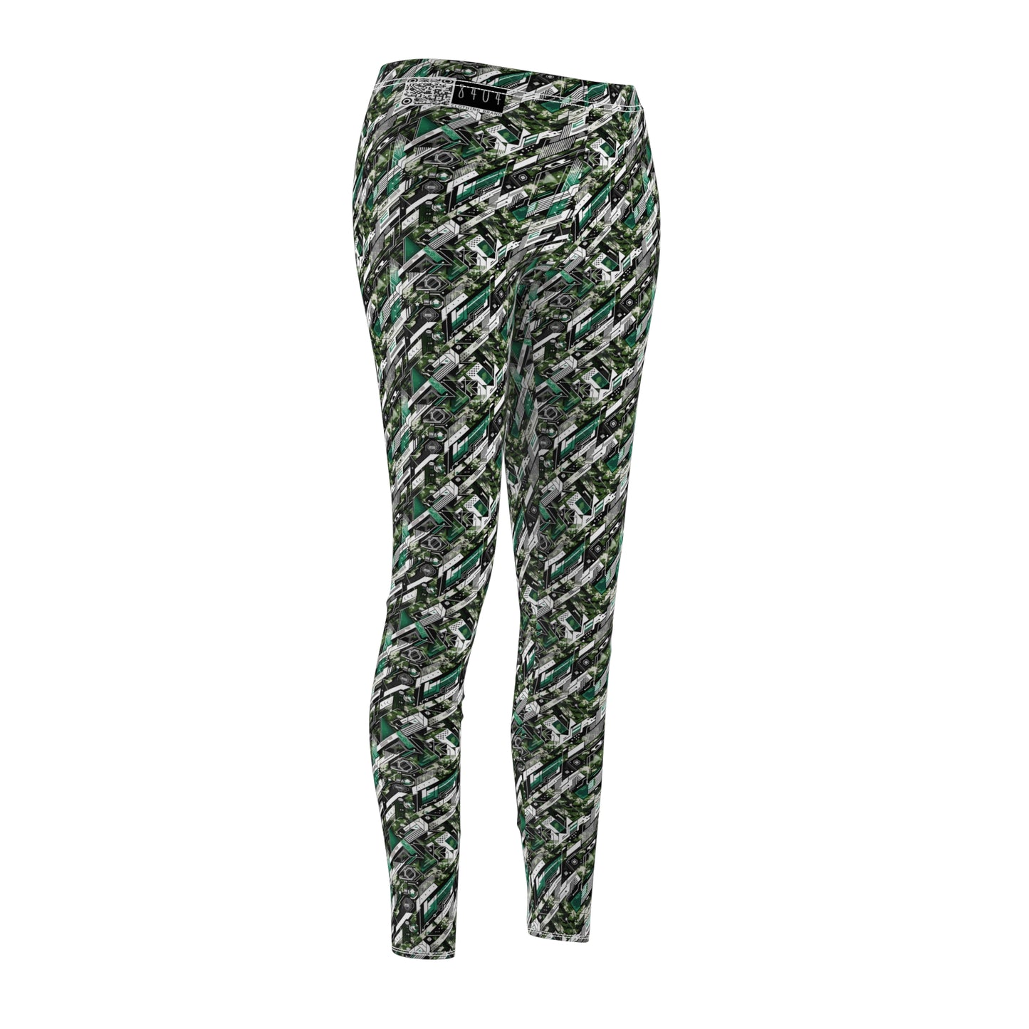 Tech Camo Fusion Tech-Forward Streetwear With a Futuristic Edge Women's Cut & Sew Casual Leggings - 8404 Design-63