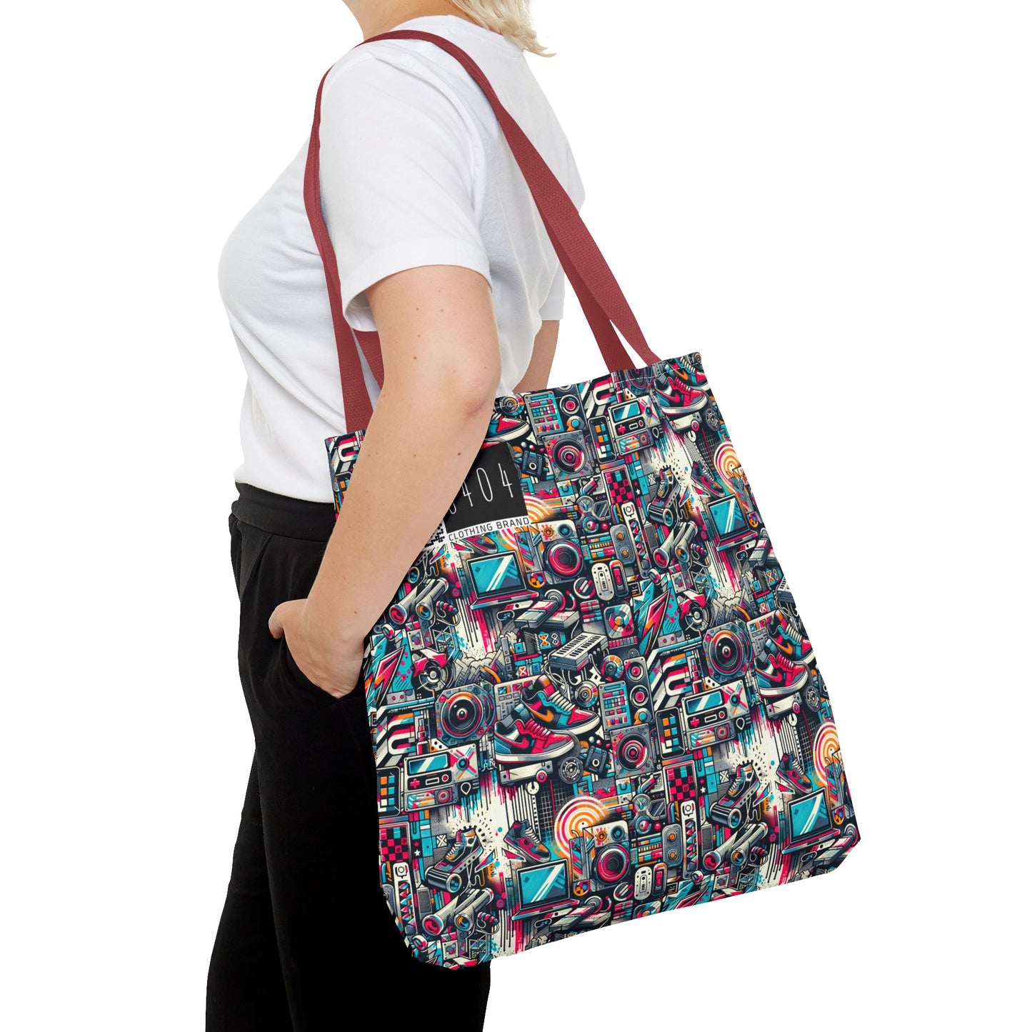 Urban Graffiti Fusion Eclectic Street Art Meets Modern Tech Culture Tote Bag - 8404 Design-50