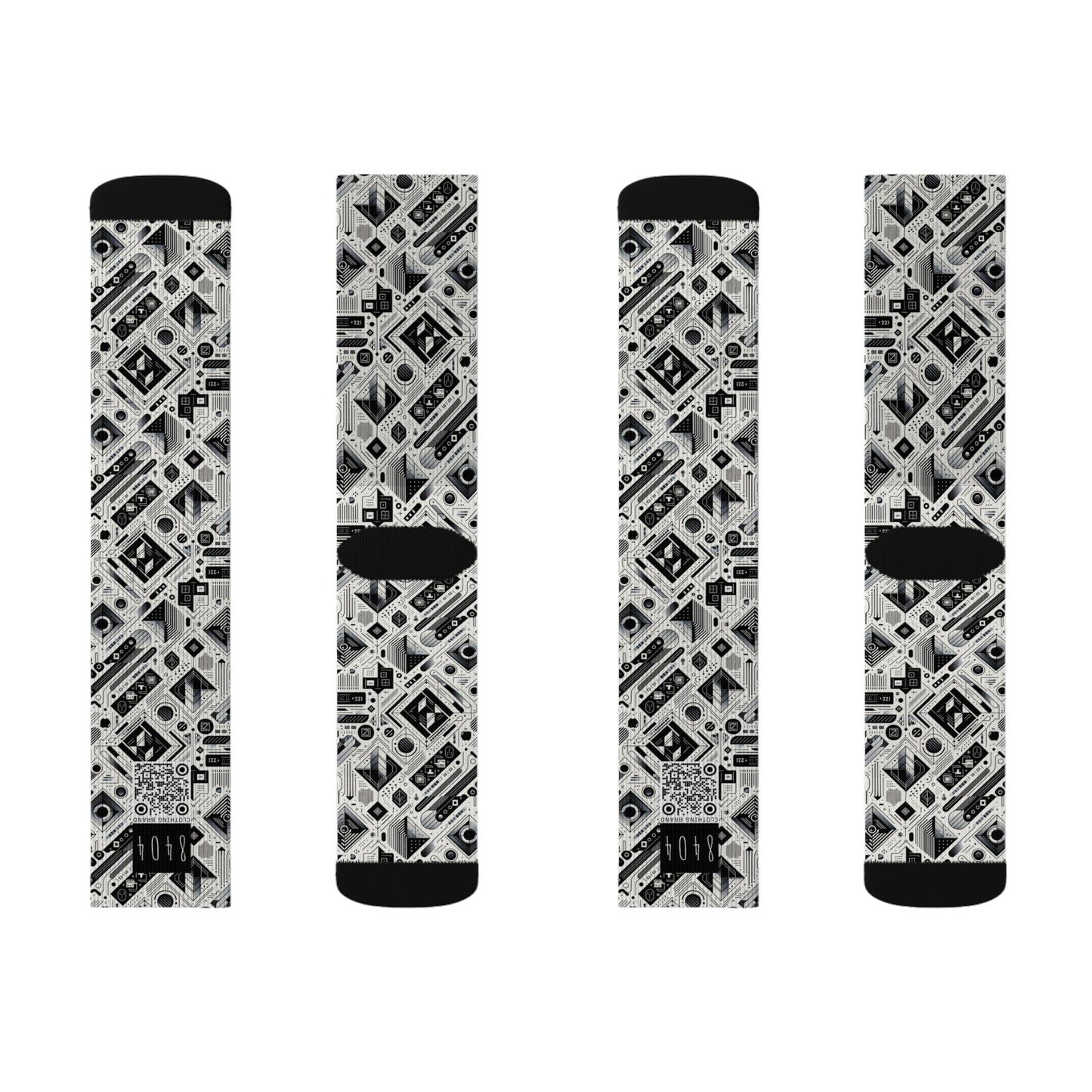 Tech Minimalism Minimalist Tech Sublimation Socks - 8404 Design-72