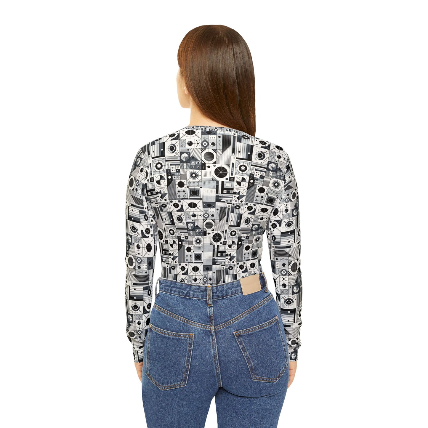 Digital Minimalism Minimalist Tech Women's Long Sleeve V-Neck Shirt - 8404 Design-65