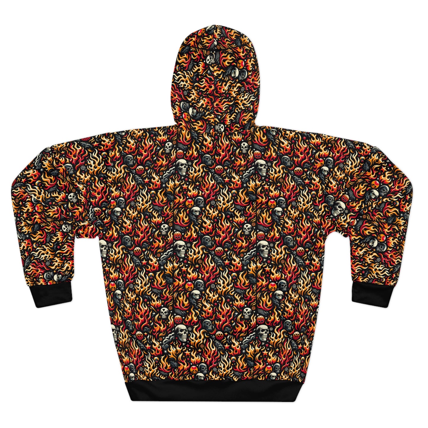 Flame Graphics Maximalist Streetwear Pullover Hoodie - 8404 Design-76