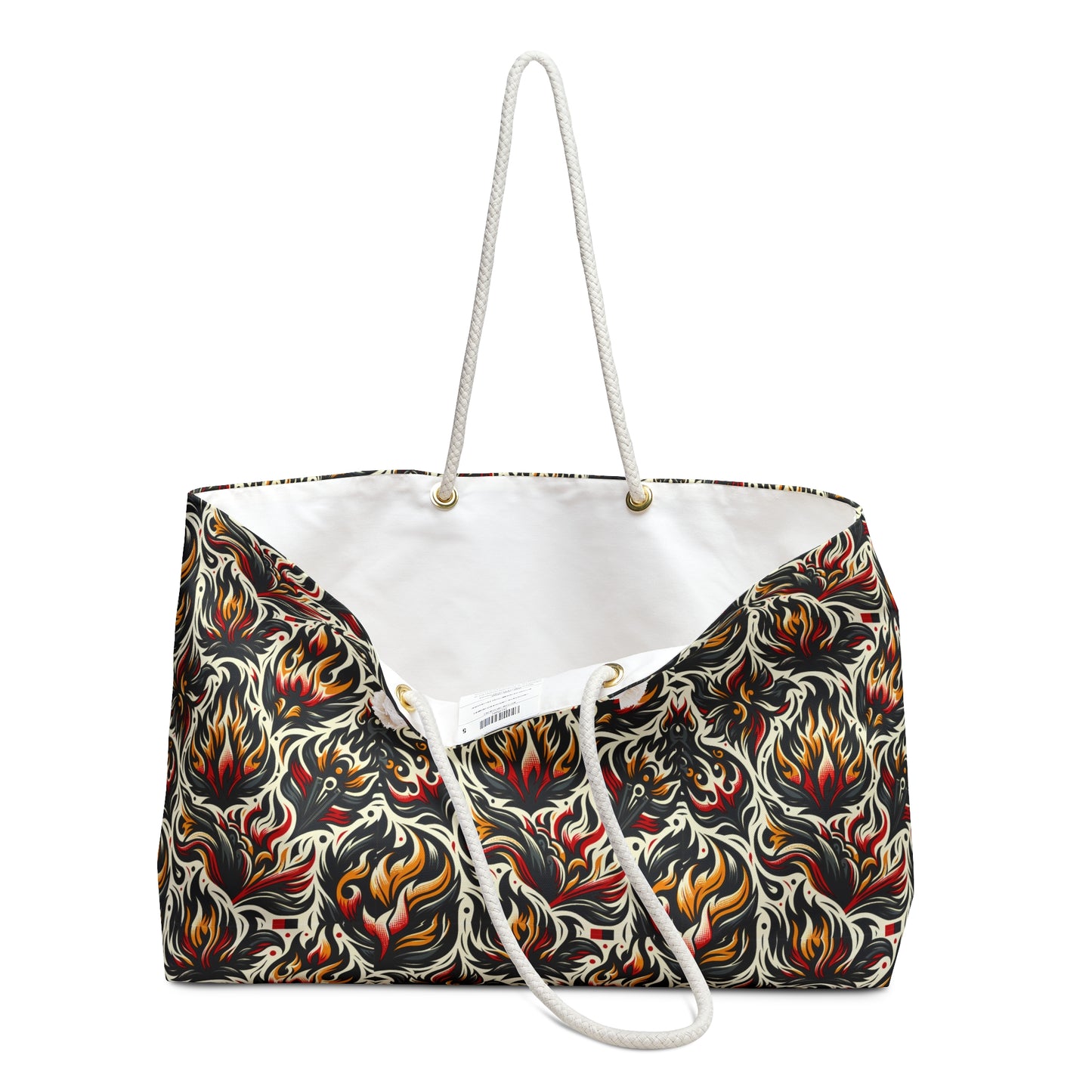 Fire & Flames Bold Streetwear Statement Weekender Bag - 8404 Design-57