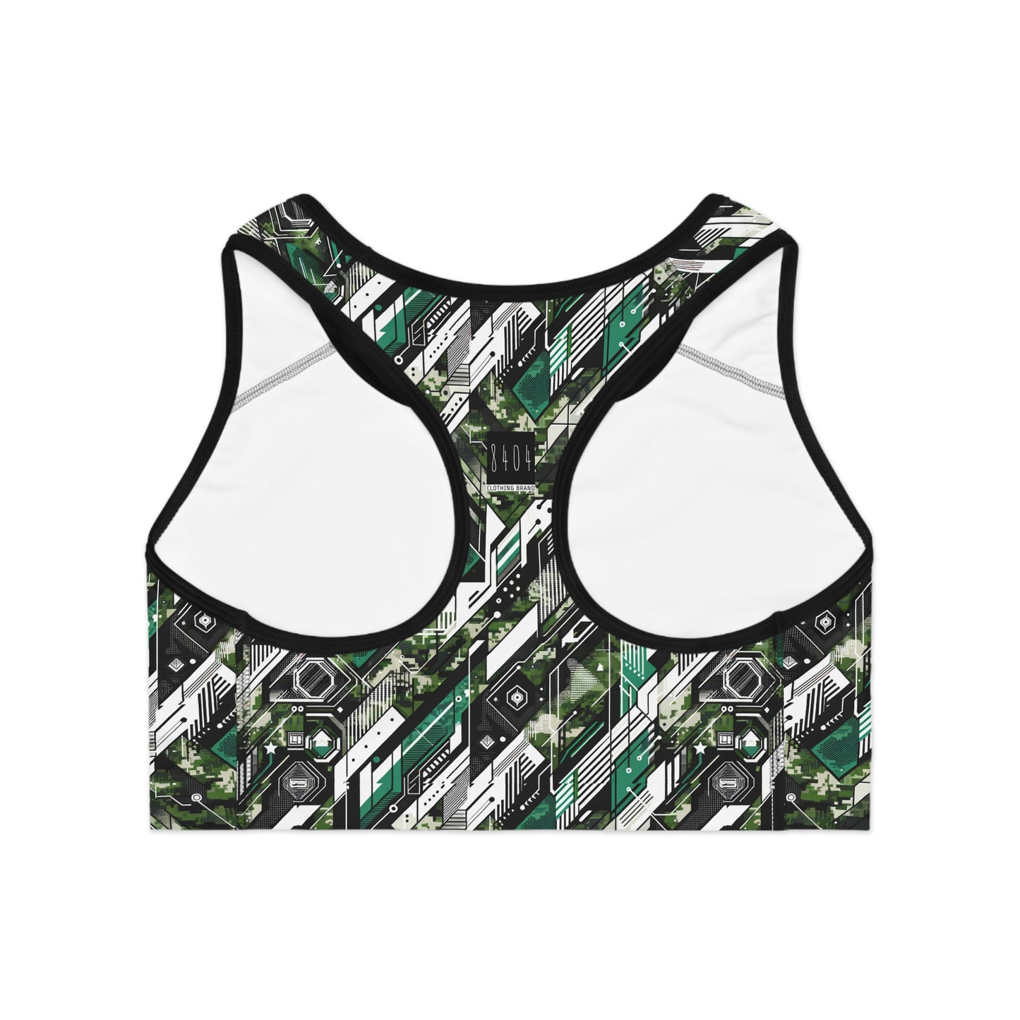 Tech Camo Fusion Tech-Forward Streetwear With a Futuristic Edge Sports Bra - 8404 Design-63