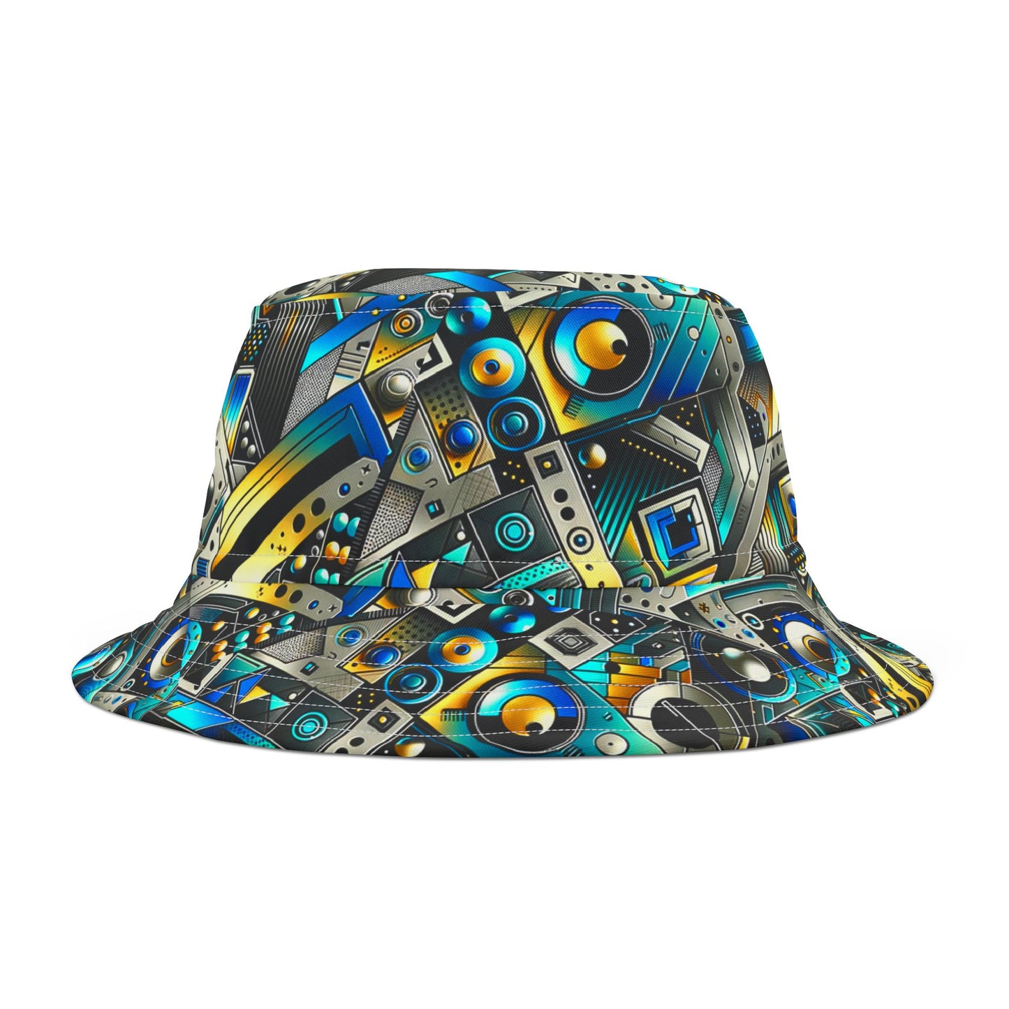 Tech Art Fusion Tech-Forward Streetwear Bucket Hat - 8404 Design-50