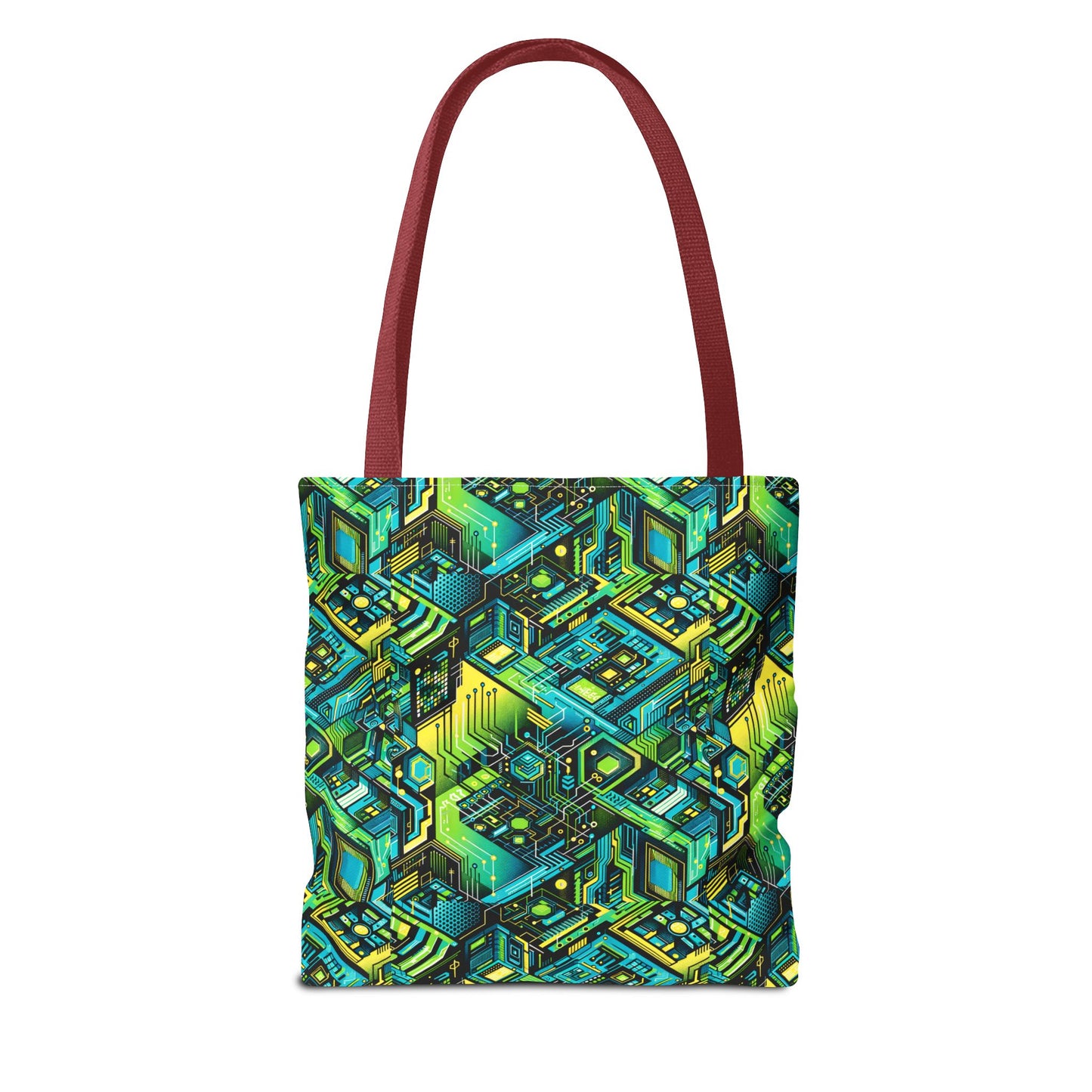 Tech-Infused Neon Tech-Forward Streetwear Tote Bag - 8404 Design-38