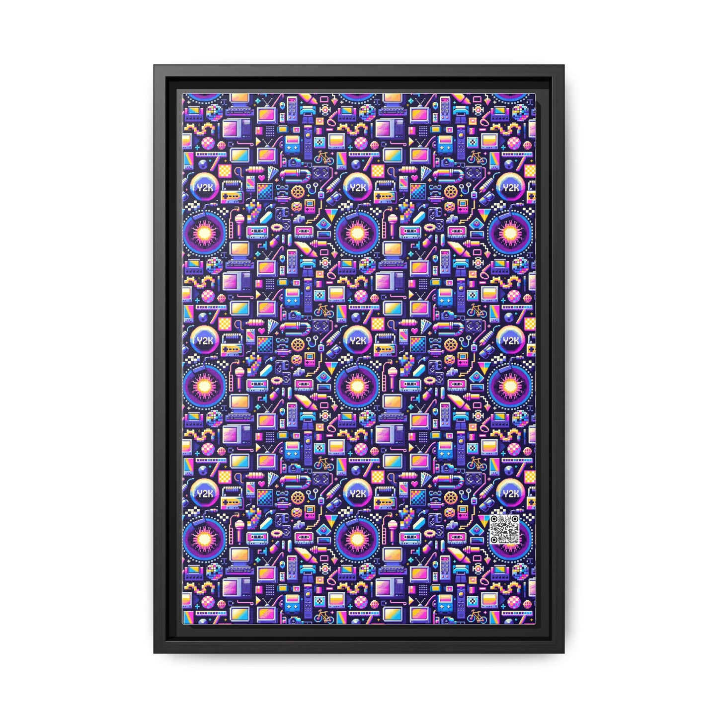 Digital Nostalgia Modern Retro Fusion Matte Canvas, Framed (multi-Color) - 8404 Design-64 B
