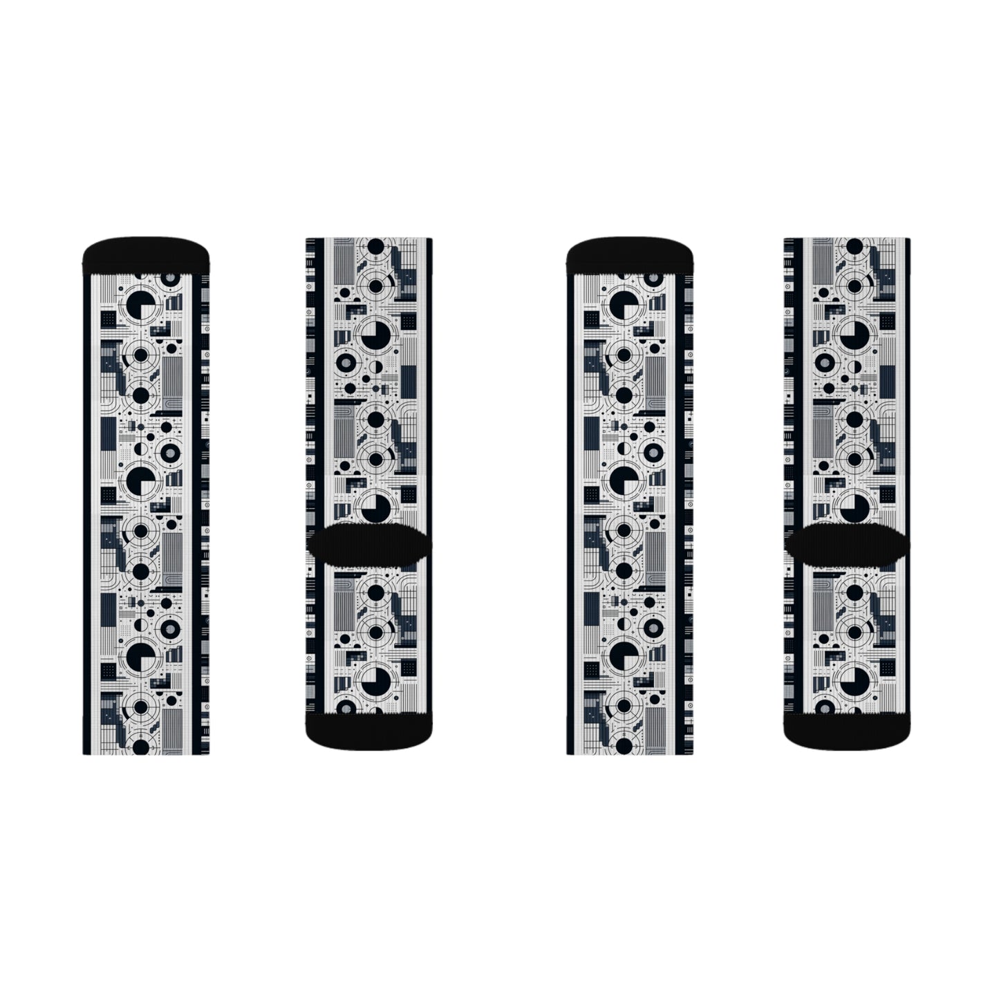 Minimalist Athleisure Minimalist Tech Sublimation Socks - 8404 Design-54