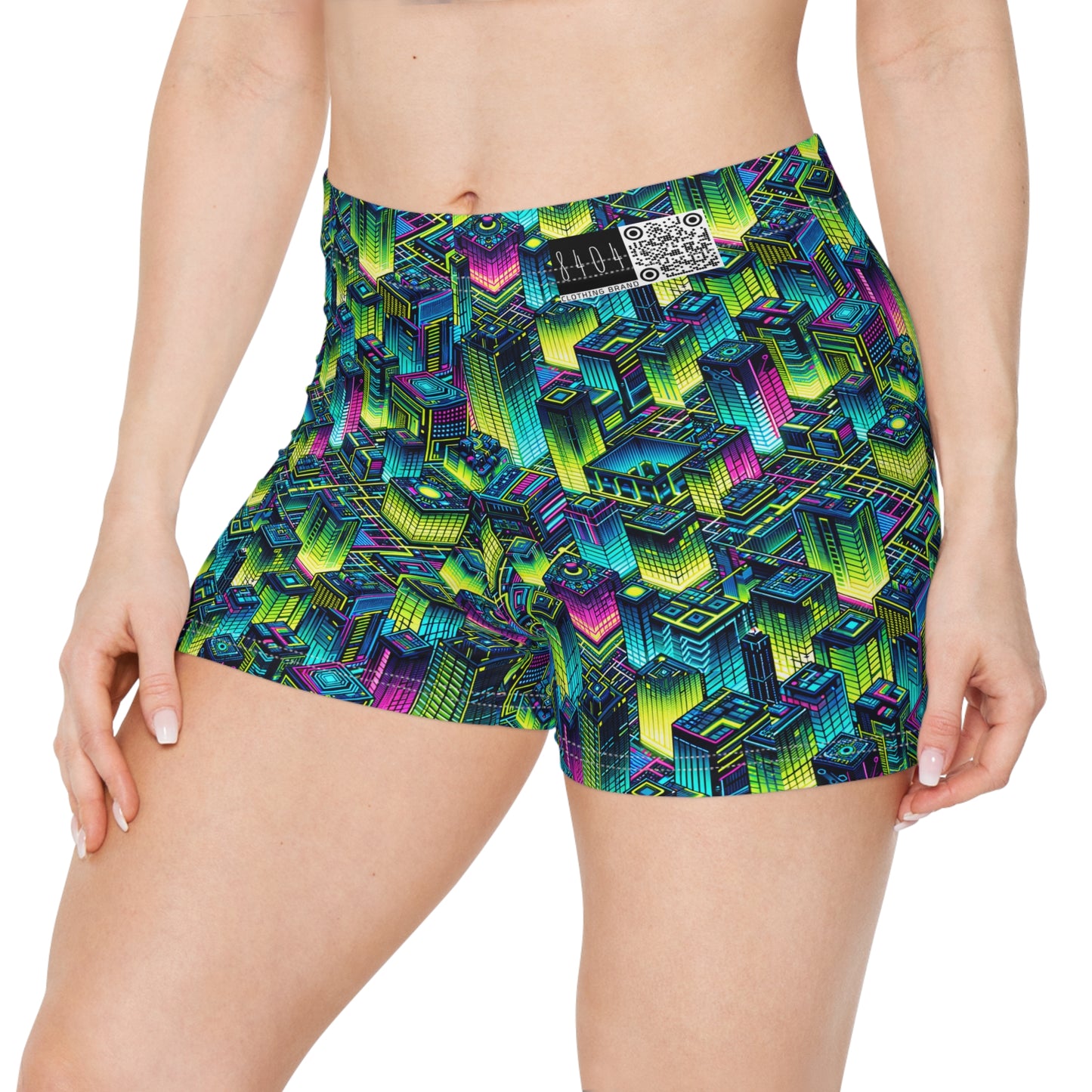 Tech-Infused Neon Tech-Forward Streetwear Women's Shorts - 8404 Design-65