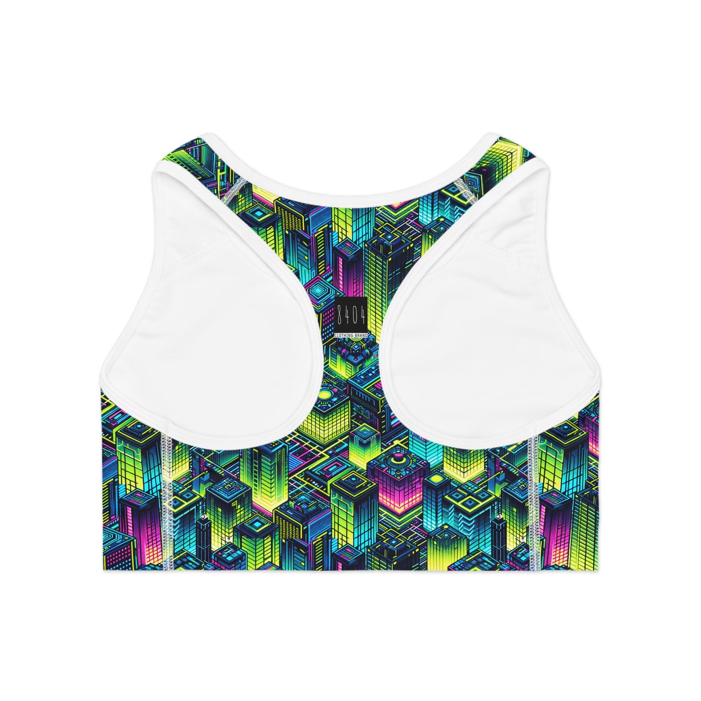 Tech-Infused Neon Tech-Forward Streetwear Sports Bra - 8404 Design-65