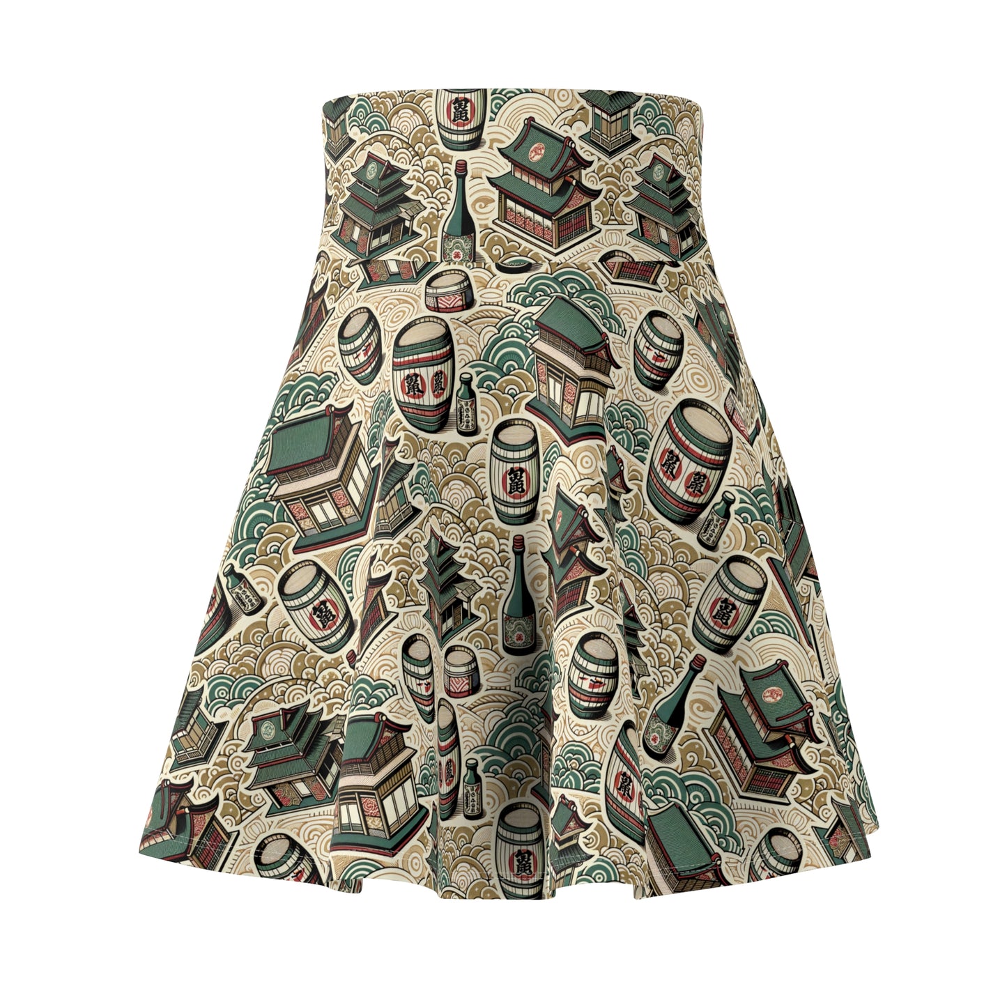 Cultural Artisanal Fusion Contemporary Cultural Elegance Women's Skater Skirt - 8404 Design-68