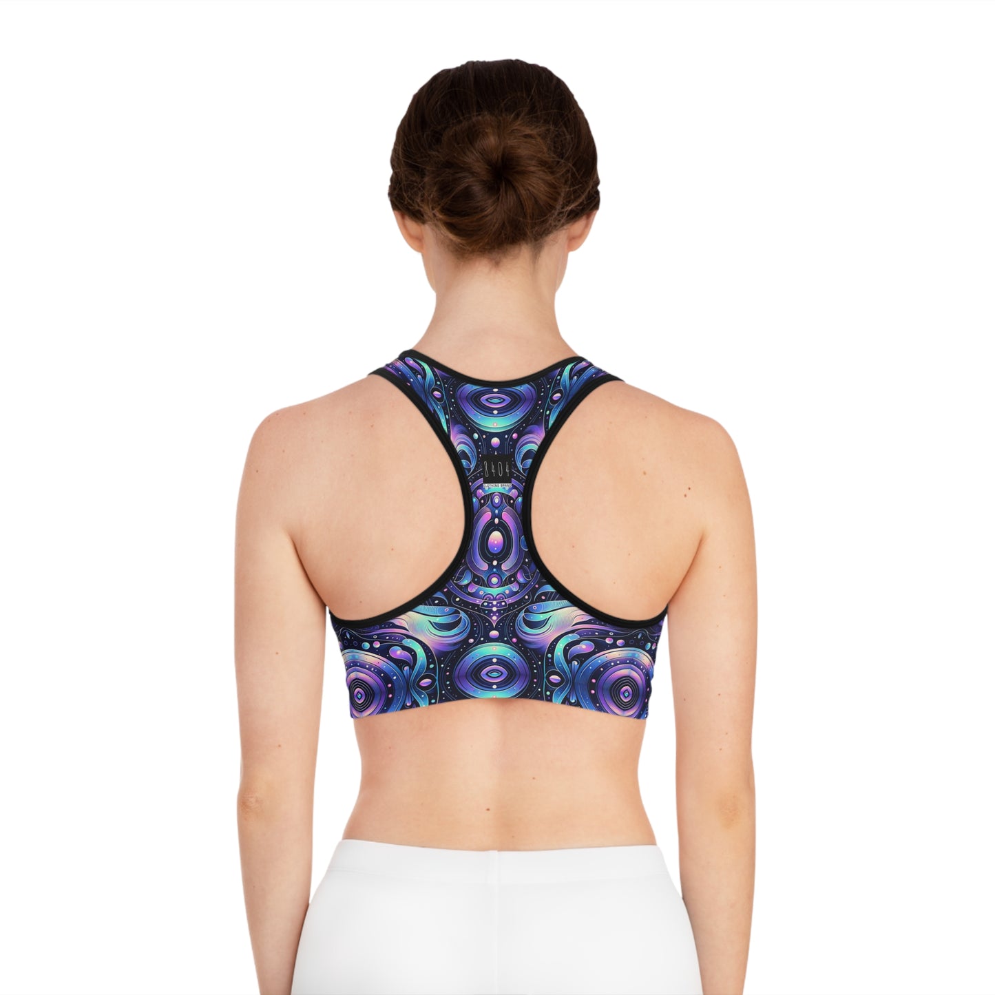 Iridescent Tech Fusion Tech-Forward Streetwear Sports Bra - 8404 Design-62