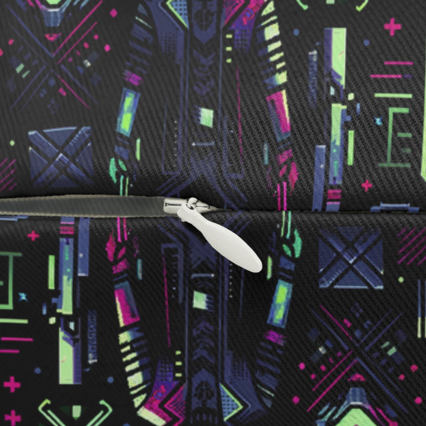 Tech Noir Futuristic Cyberpunk Spun Polyester Lumbar Pillow - 8404 Design-63 B