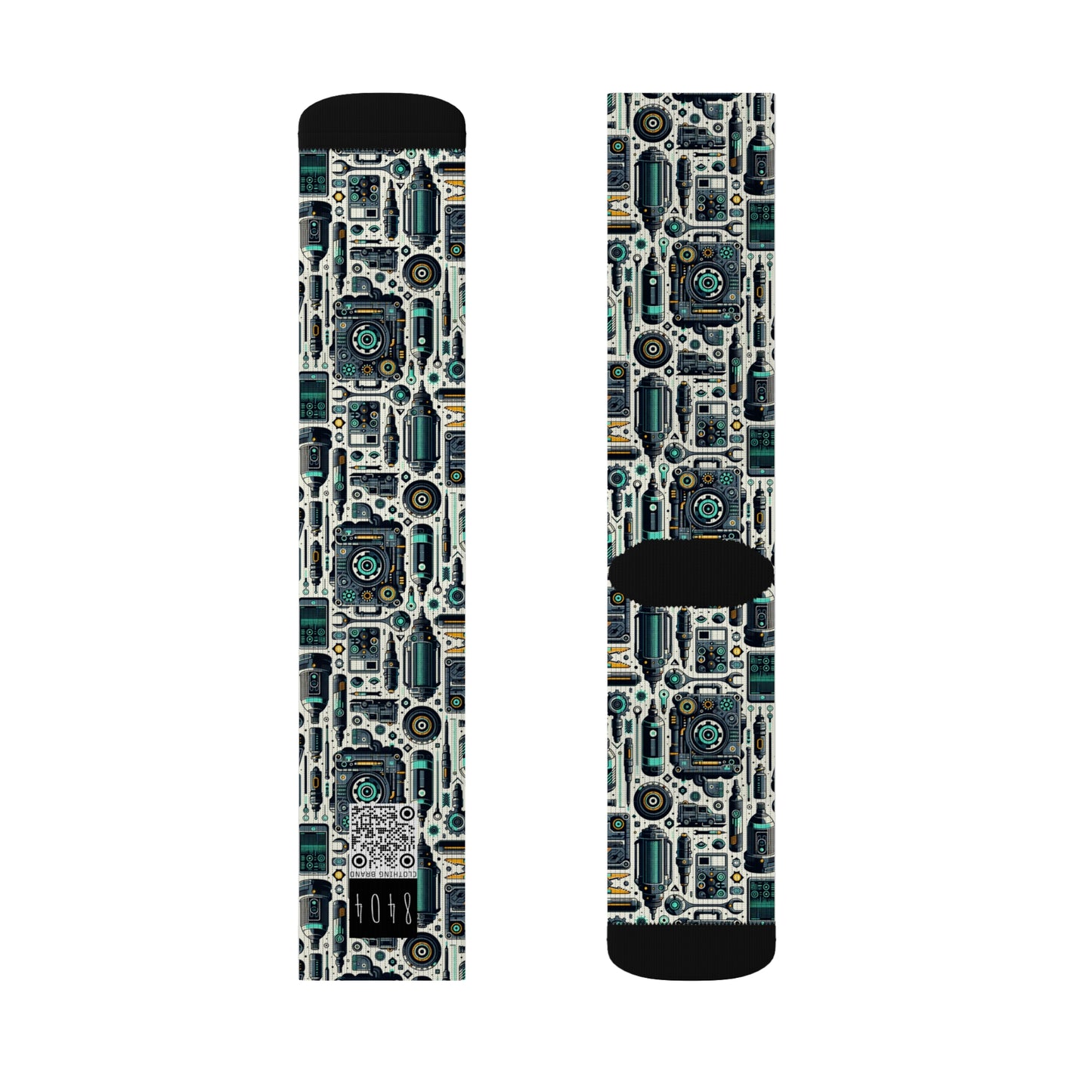 Tech Utility Fusion Modern Tech Streetwear Sublimation Socks - 8404 Design-53
