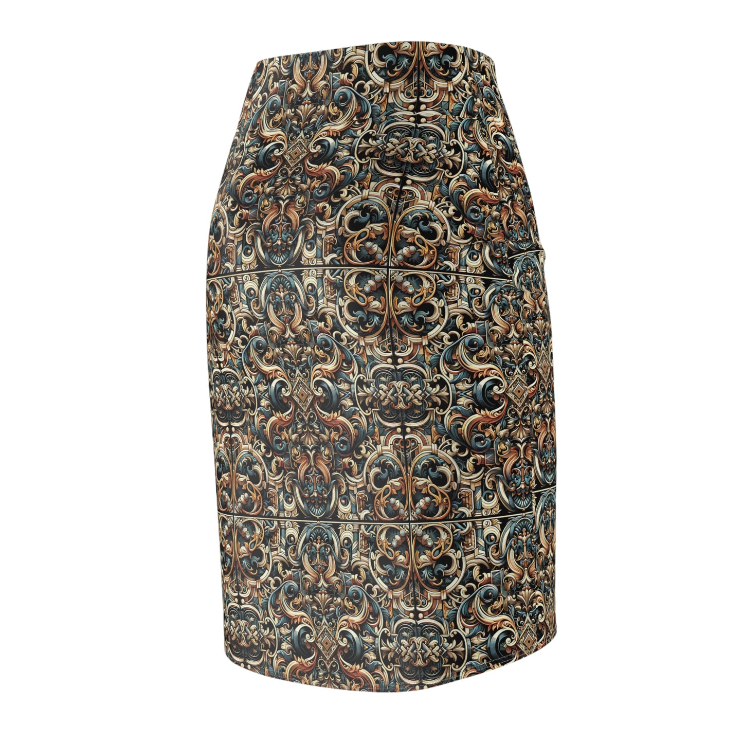 Urban Renaissance Historical Fusion With Street Edge Women's Pencil Skirt - 8404 Design-59