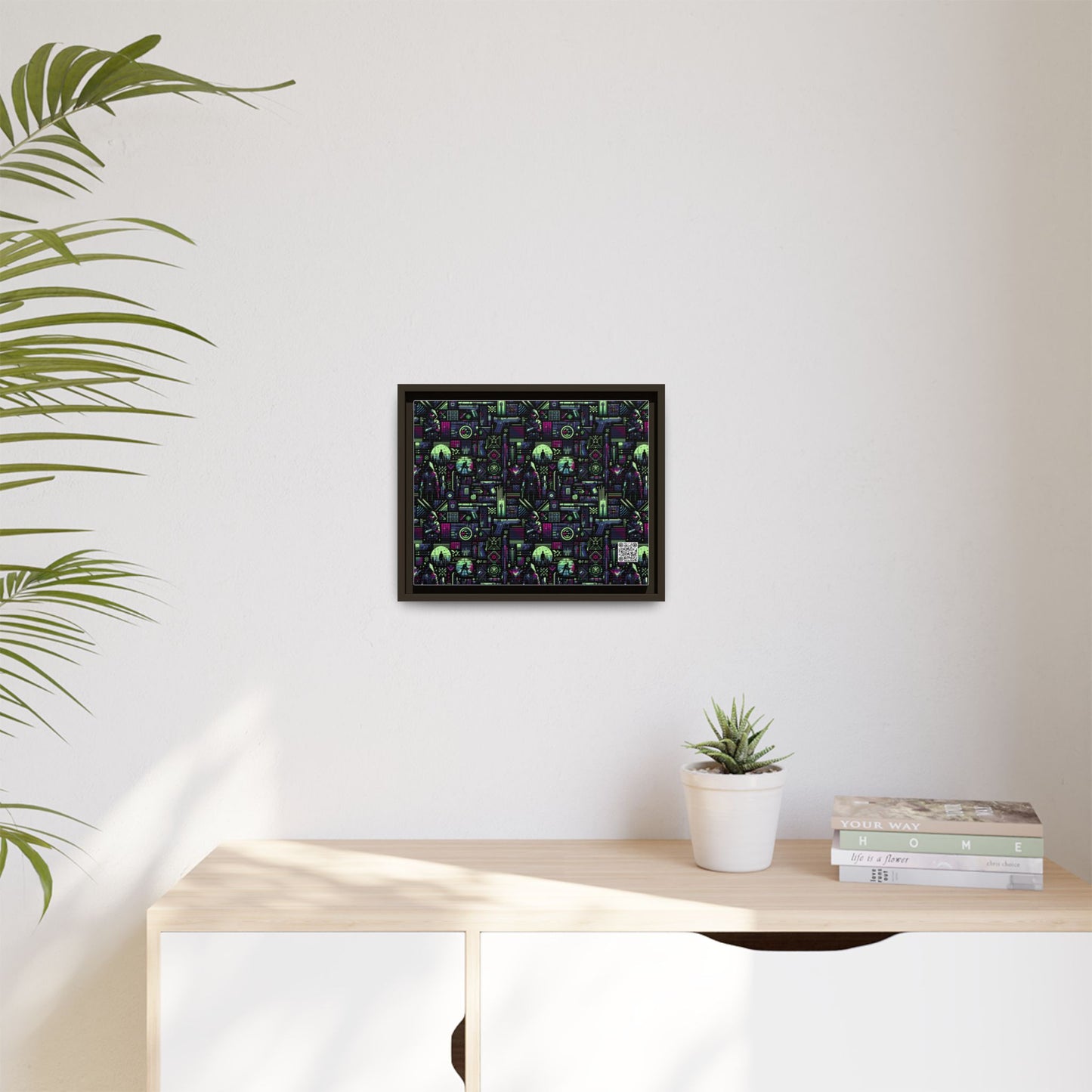Tech Noir Futuristic Cyberpunk Matte Canvas, Framed (multi-Color) - 8404 Design-63 A