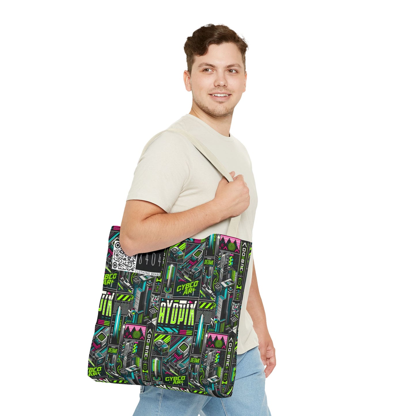 Tech-Forward Graphics Tech-Inspired Streetwear Tote Bag - 8404 Design-46