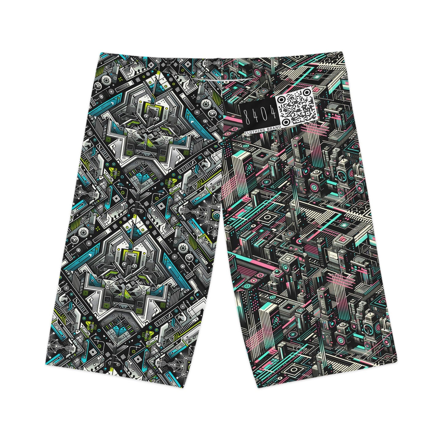 Digital Dreamland Tech-Inspired Streetwear Women's Bike Shorts - 8404 Design-51