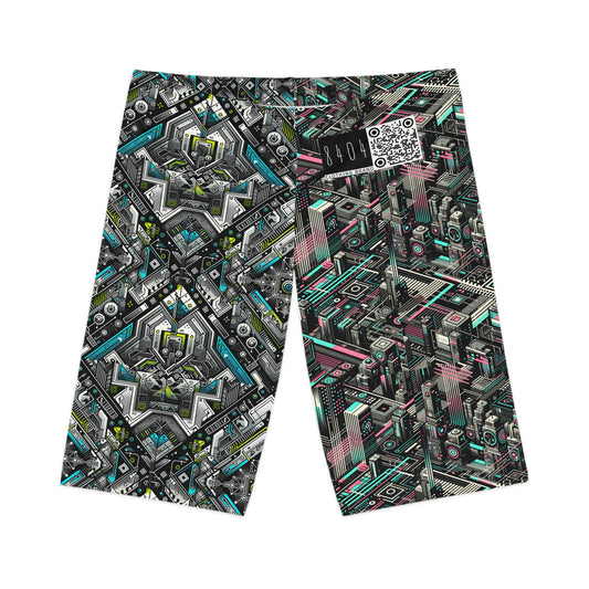 Digital Dreamland Tech-Inspired Streetwear Women's Bike Shorts - 8404 Design-51