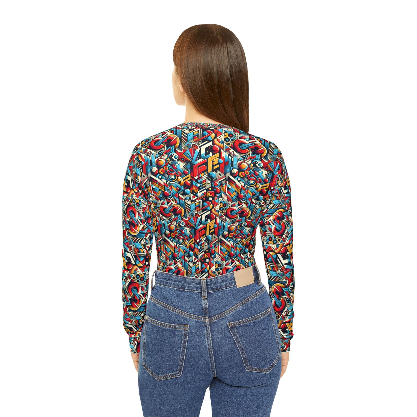 Neo-Traditional Street Art Modern Street Art Fusion Women's Long Sleeve V-Neck Shirt - 8404 Design-67