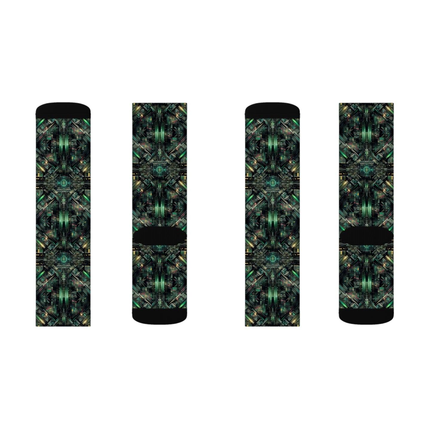 Tech Noir Graphics Tech-Inspired Streetwear Sublimation Socks - 8404 Design-56