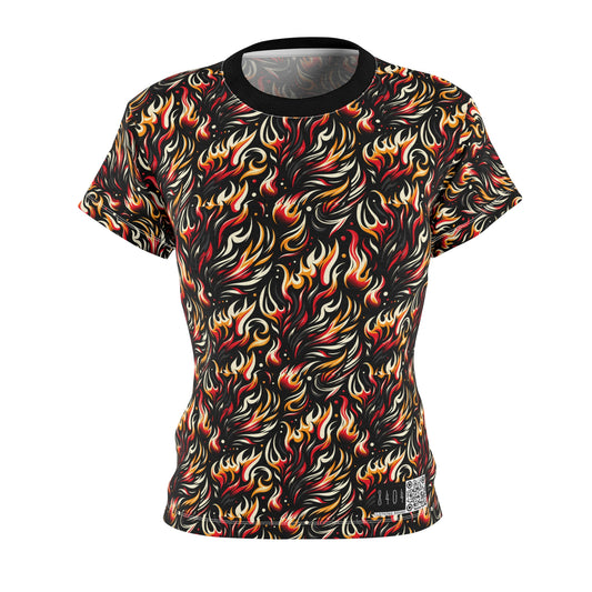 Fire & Flames Bold Streetwear Statement Women's Cut & Sew Tee - 8404 Design-60
