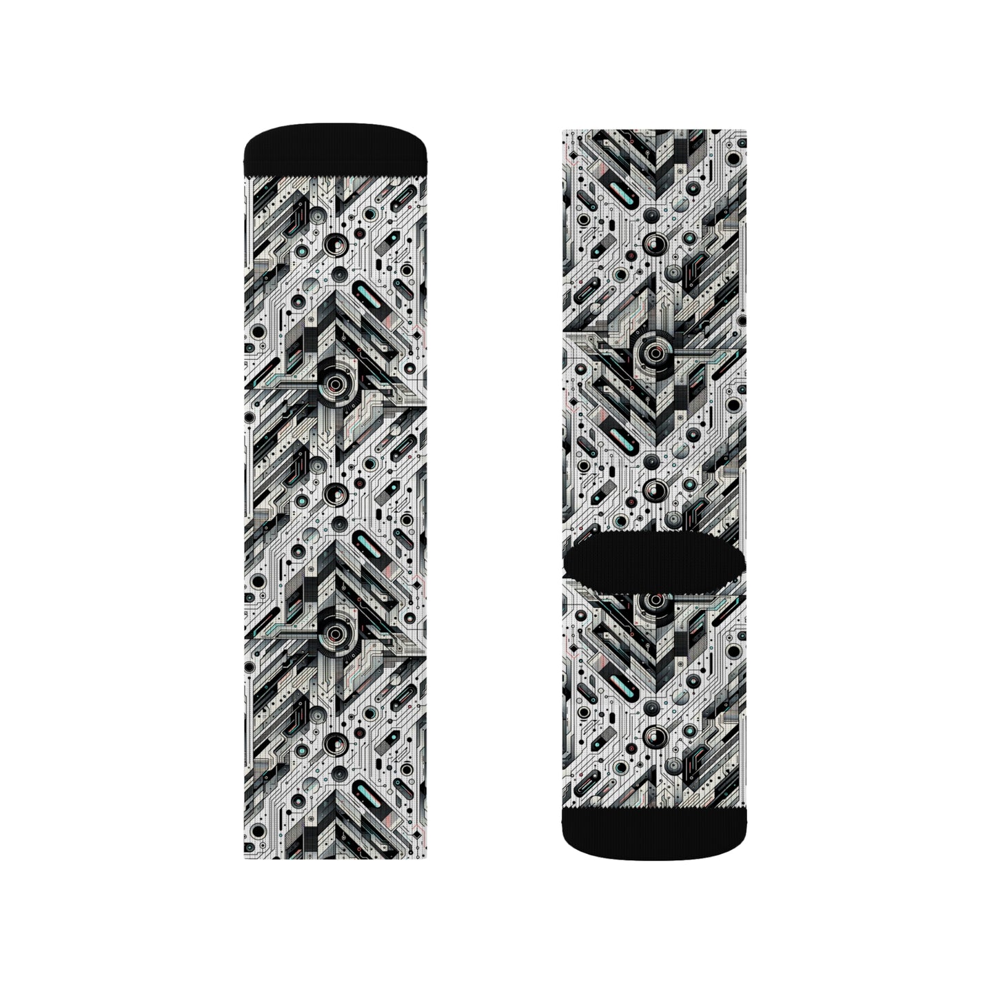 Tech-Infused Streetwear Tech-Forward Minimalism Sublimation Socks - 8404 Design-51