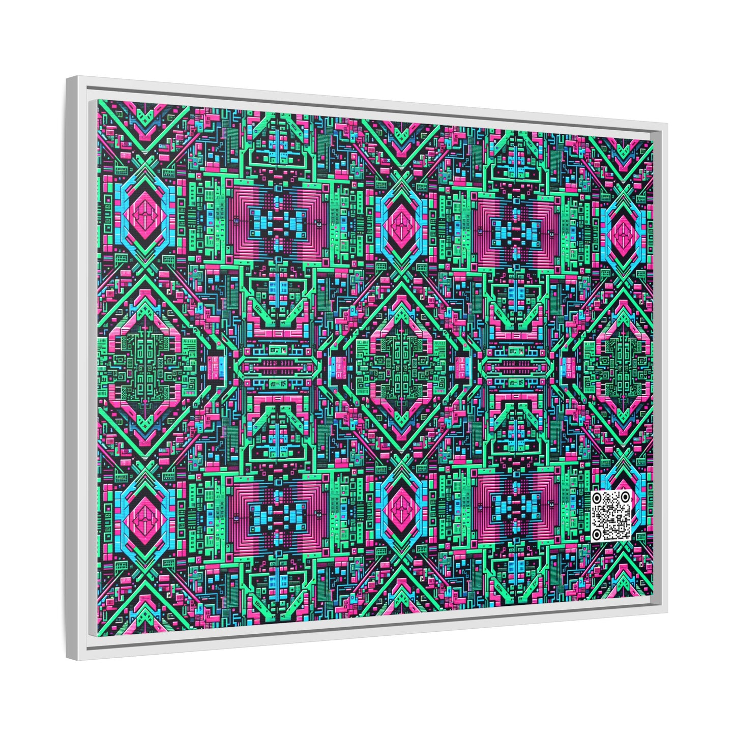 Digital Glitch Vibes Tech-Inspired Streetwear Matte Canvas, Framed (multi-Color) - 8404 Design-71 A