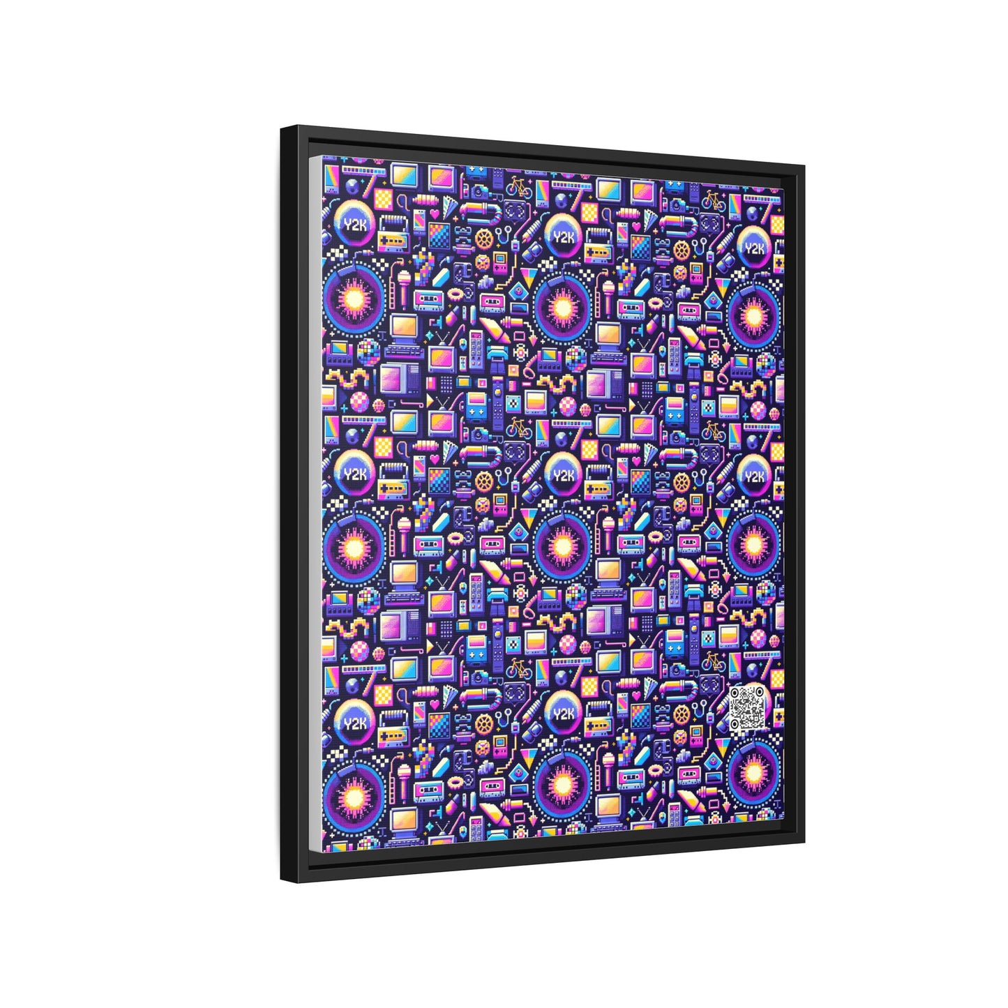 Digital Nostalgia Modern Retro Fusion Matte Canvas, Framed (multi-Color) - 8404 Design-64 B