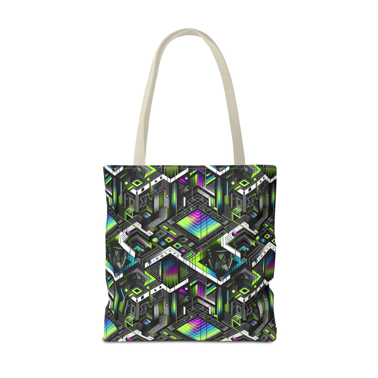 Retro Futurism Graphics Tech-Forward Streetwear Tote Bag - 8404 Design-52