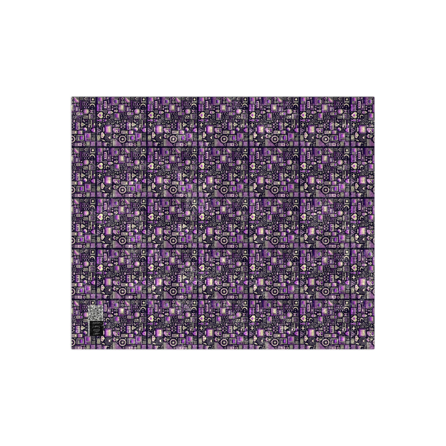 Digital Nostalgia Remix Modern Vintage Fusion Crushed Velvet Blanket - 8404 Design-54