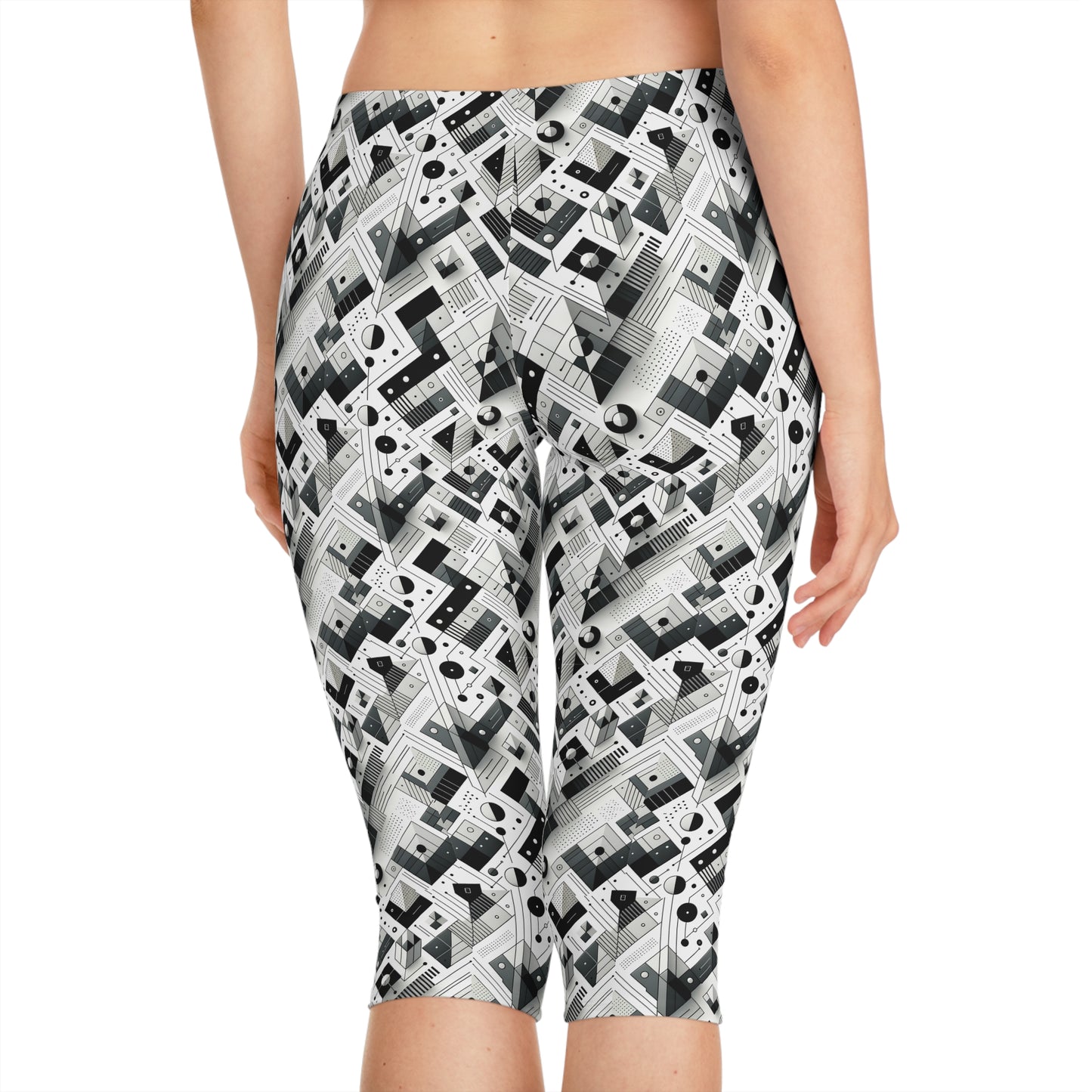 Digital Minimalism Minimalist Tech Women's Capri Leggings - 8404 Design-69