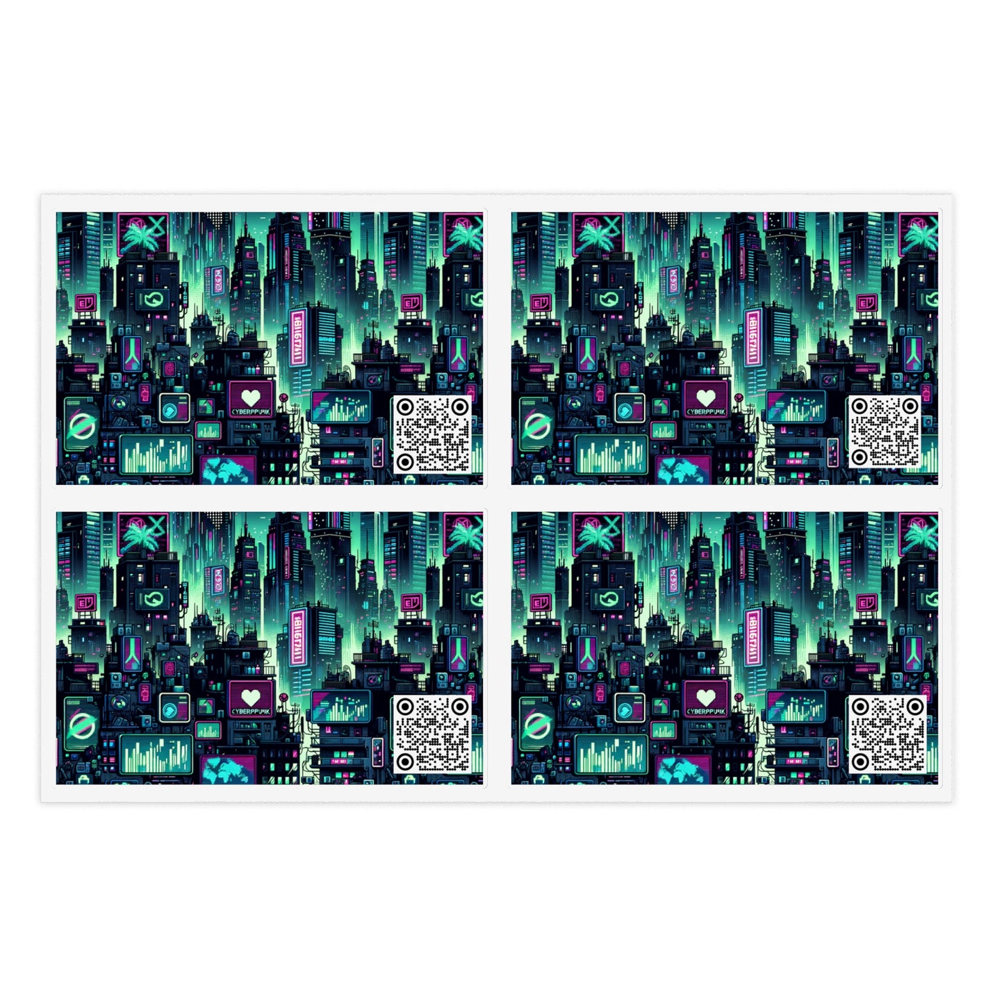 Tech Noir Graphics Futuristic Cyberpunk Sticker Sheets - 8404 Design-52