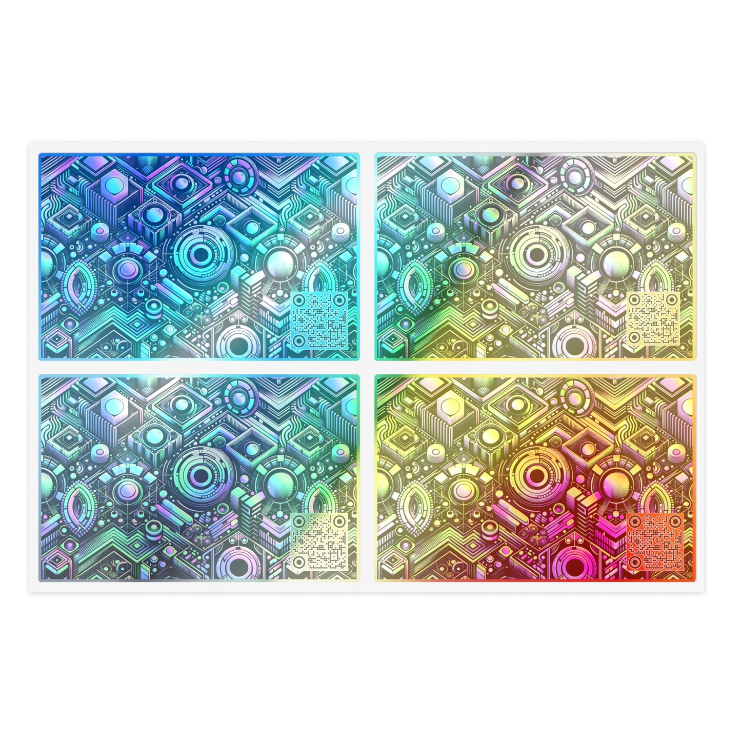 Tech-Tonal Graphics Tech-Forward Streetwear Sticker Sheets - 8404 Design-46