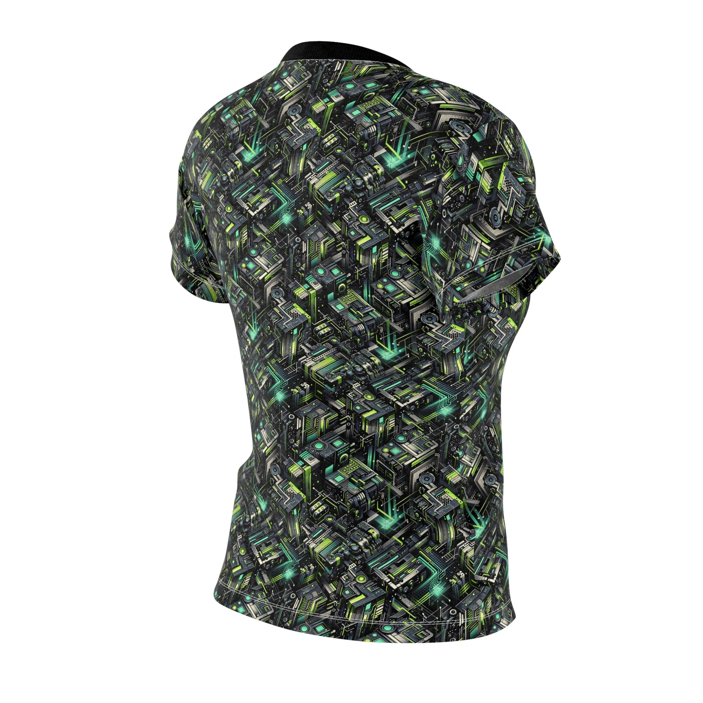 Tech-Infused Graphics Tech-Forward Streetwear Women's Cut & Sew Tee - 8404 Design-47