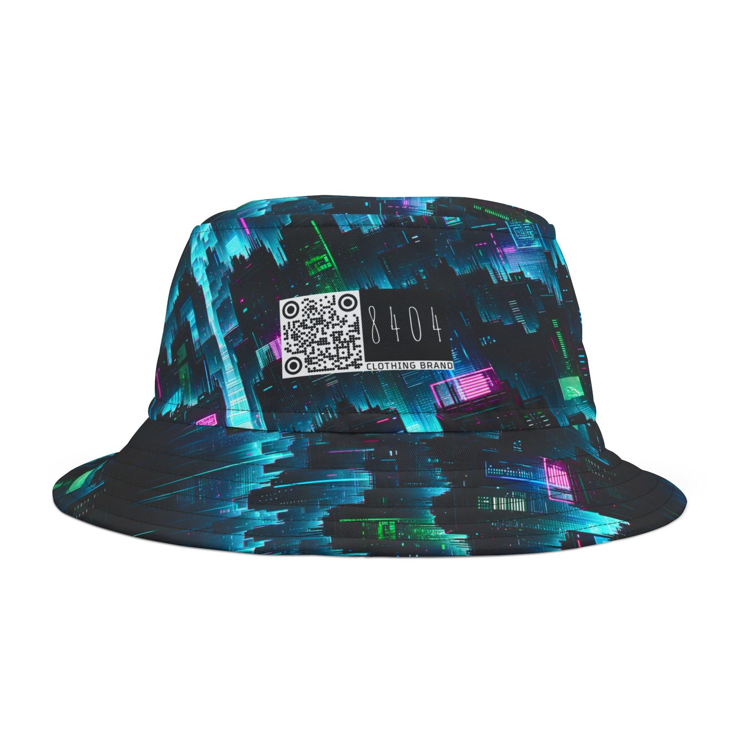 Tech Noir Graphics Cyberpunk Tech Aesthetic Bucket Hat - 8404 Design-60