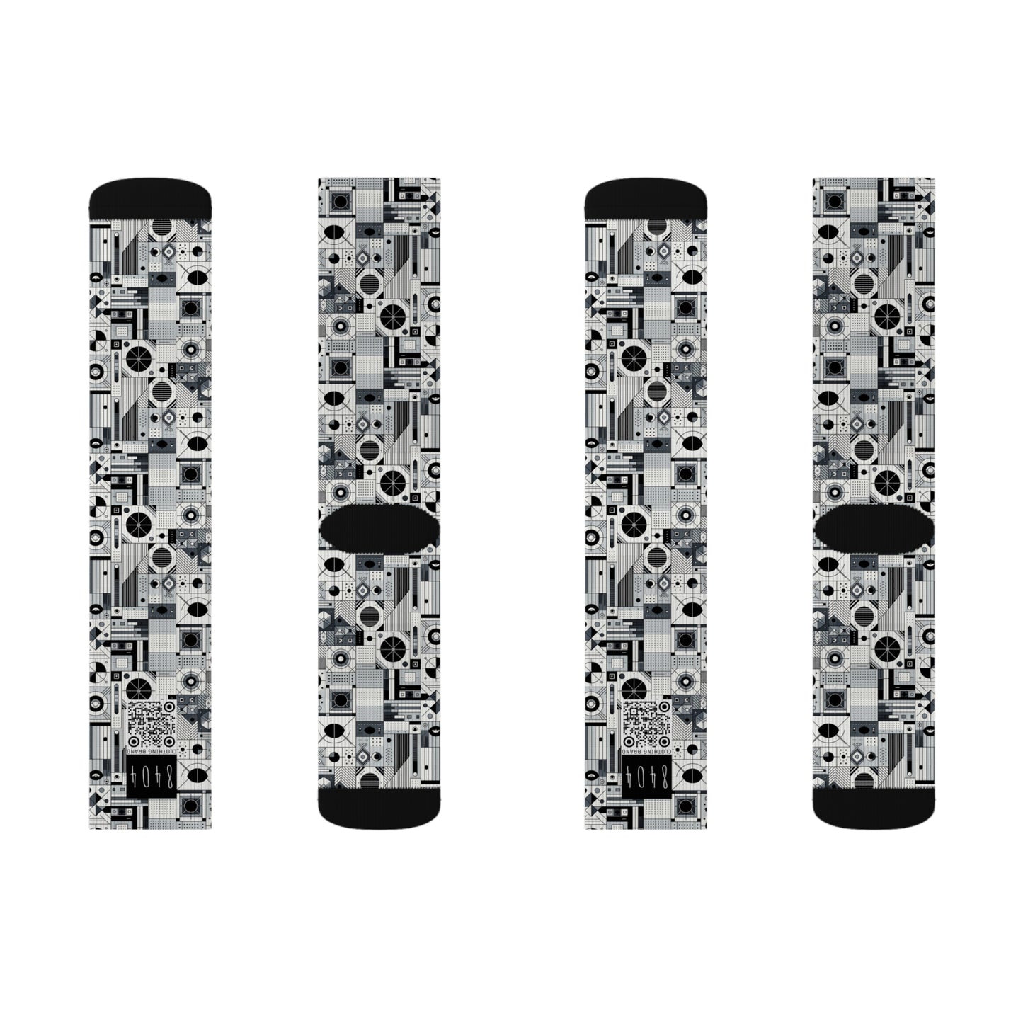 Digital Minimalism Minimalist Tech Sublimation Socks - 8404 Design-65