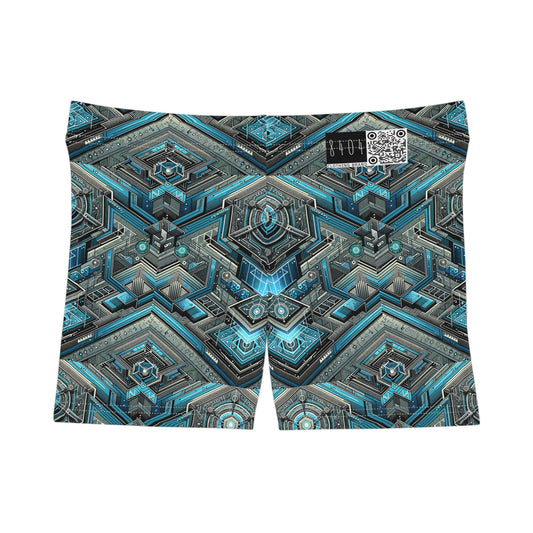 Tech-Infused Futurism Sleek Tech Edge Women's Shorts - 8404 Design-49