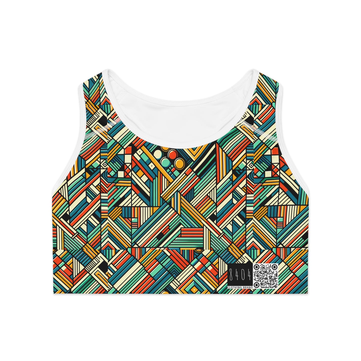 Abstract Graphic Art Modern Artistic Expression Sports Bra - 8404 Design-67