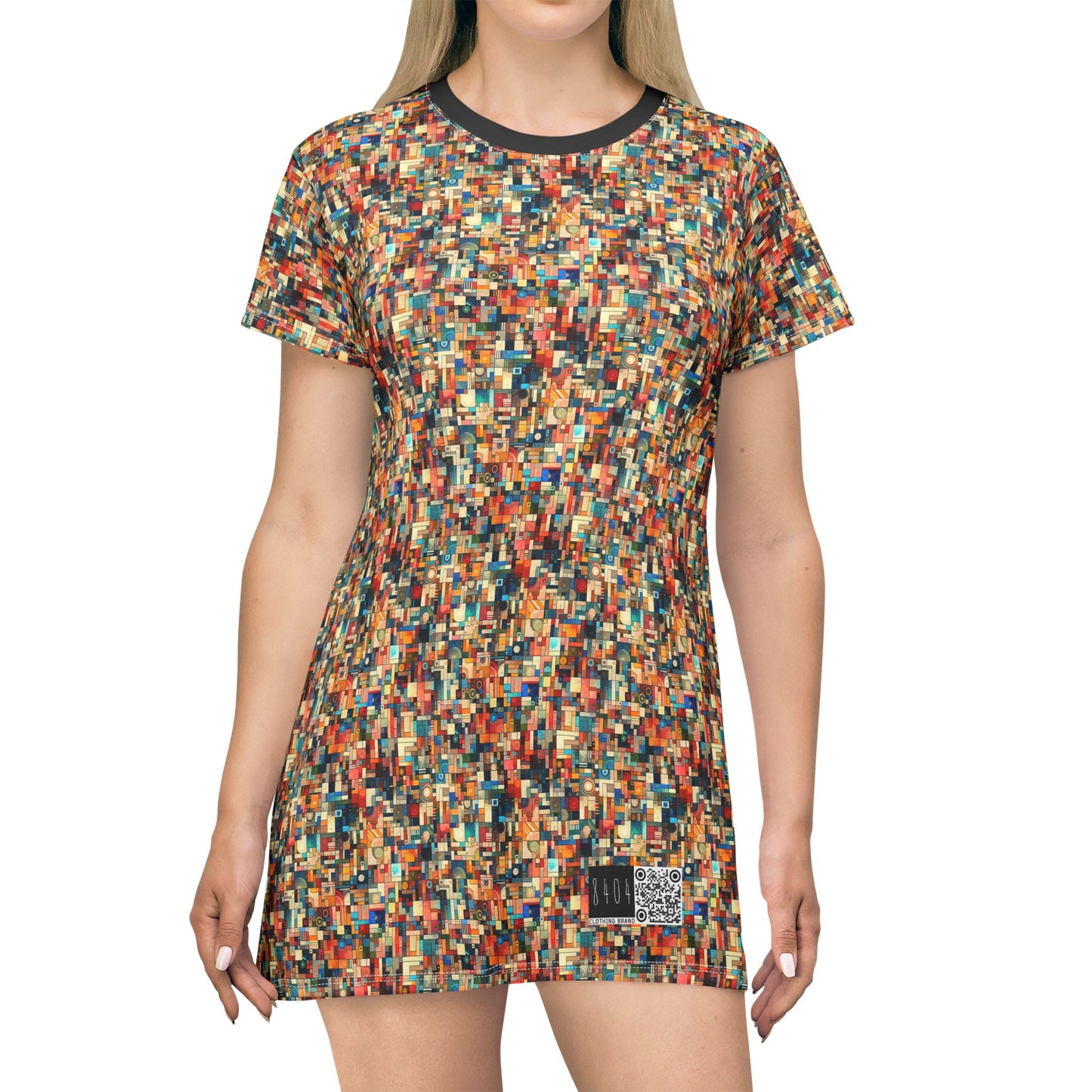 Digital Artistic Expression Artistic Streetwear T-Shirt Dress - 8404 Design-46